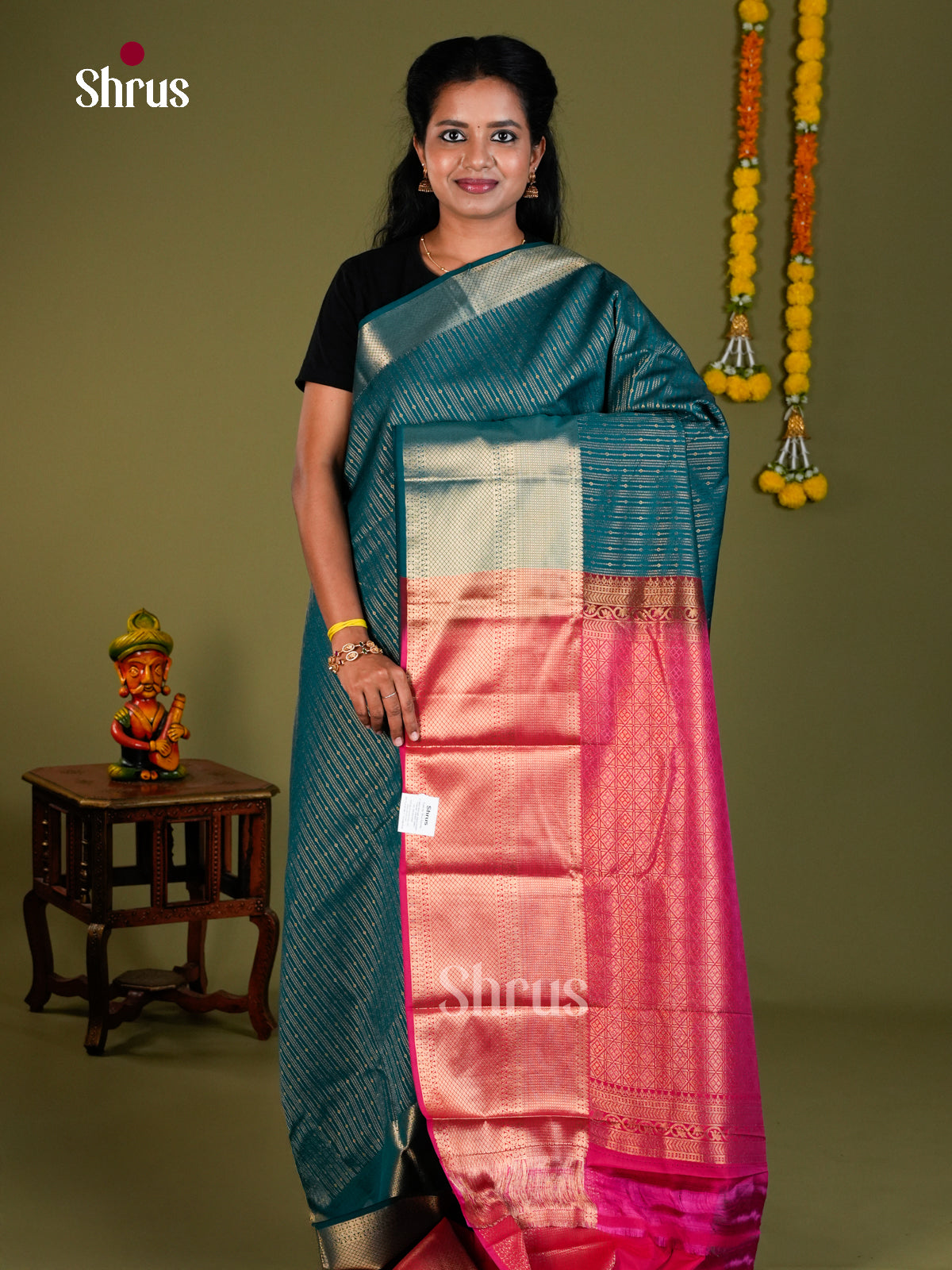 Semi Kanchipuram Saree - ECS09047 - Shop on Shrus.com