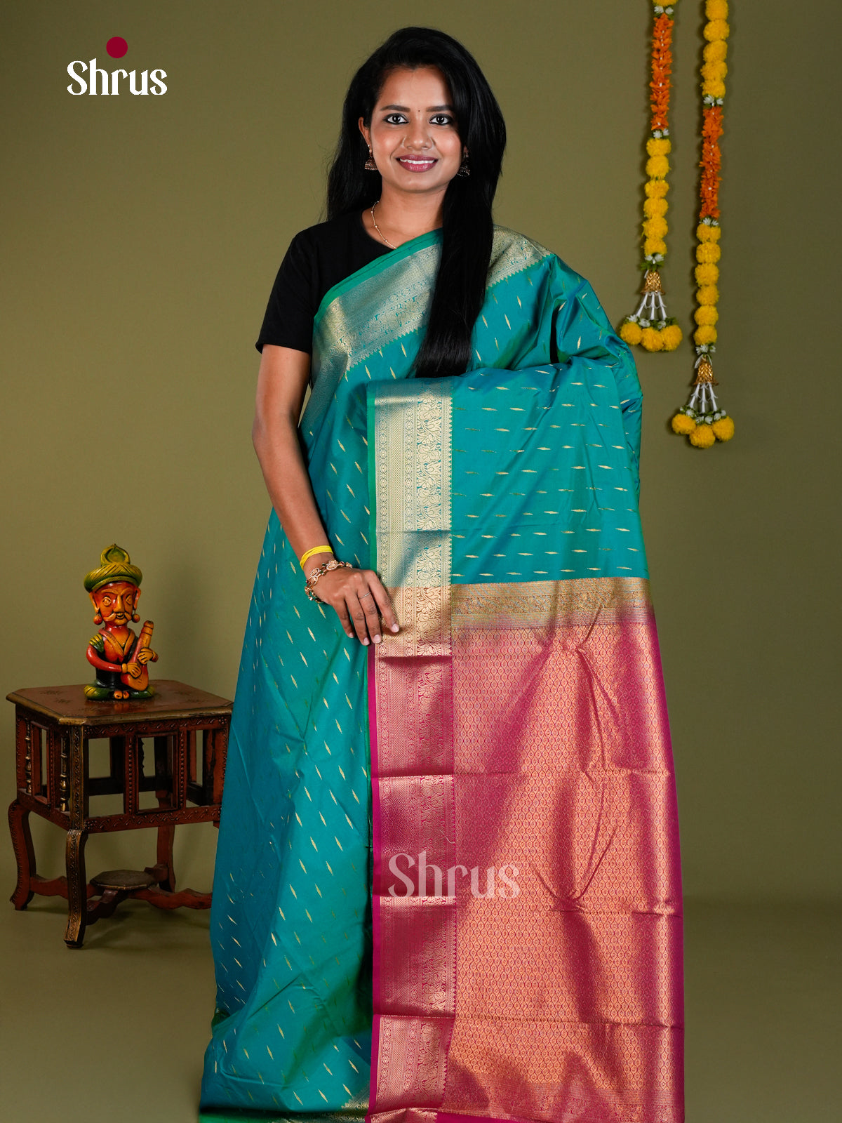 Semi Kanchipuram Saree - ECS09050 - Shop on Shrus.com