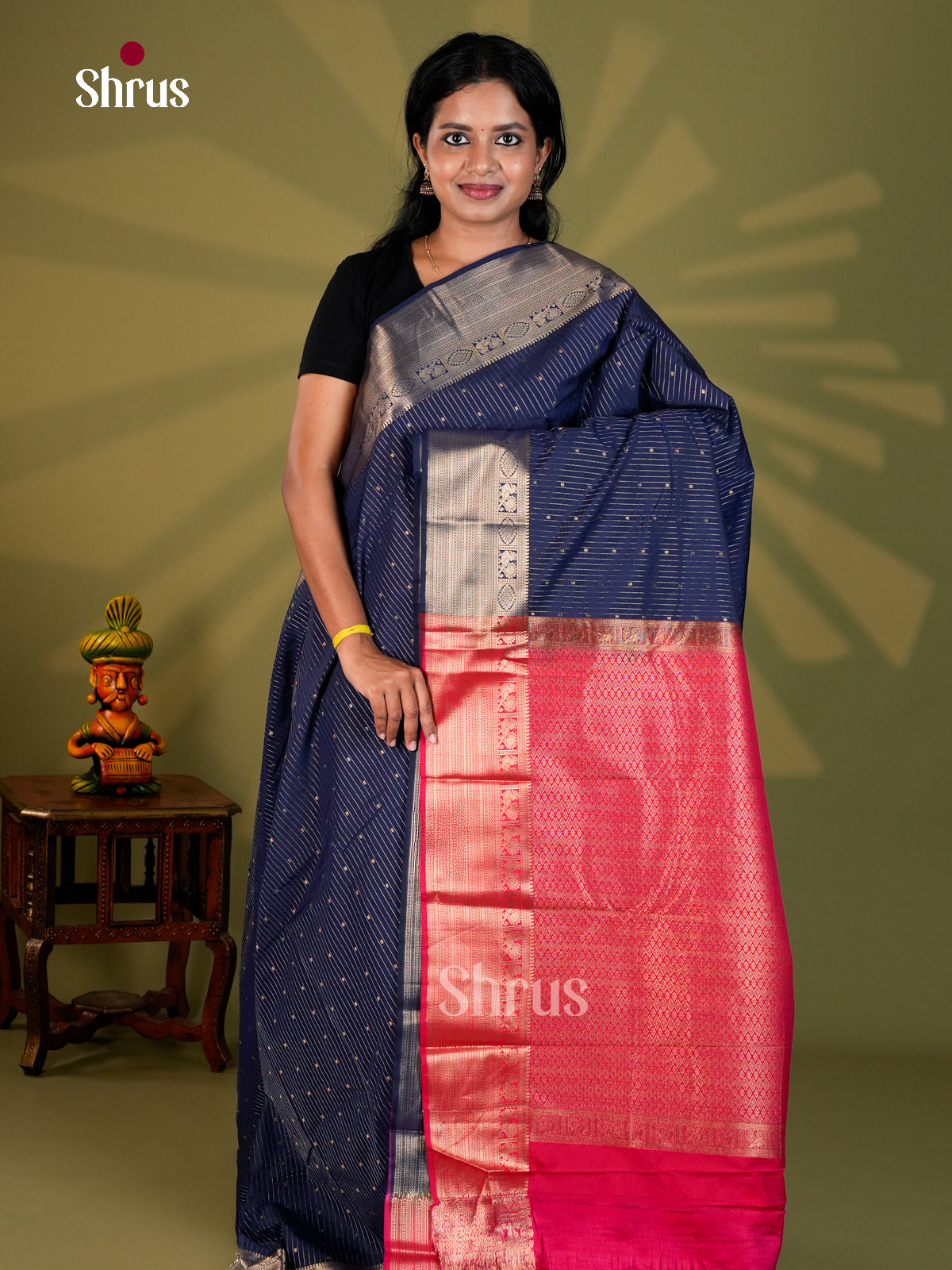 Semi Kanchipuram Saree - ECS09059 - Shop on Shrus.com
