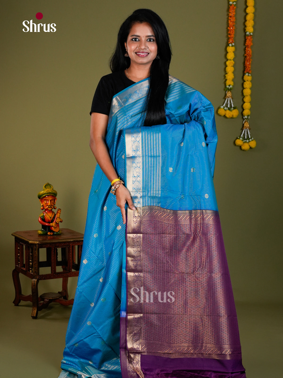 Semi Kanchipuram Saree - ECS09062 - Shop on Shrus.com