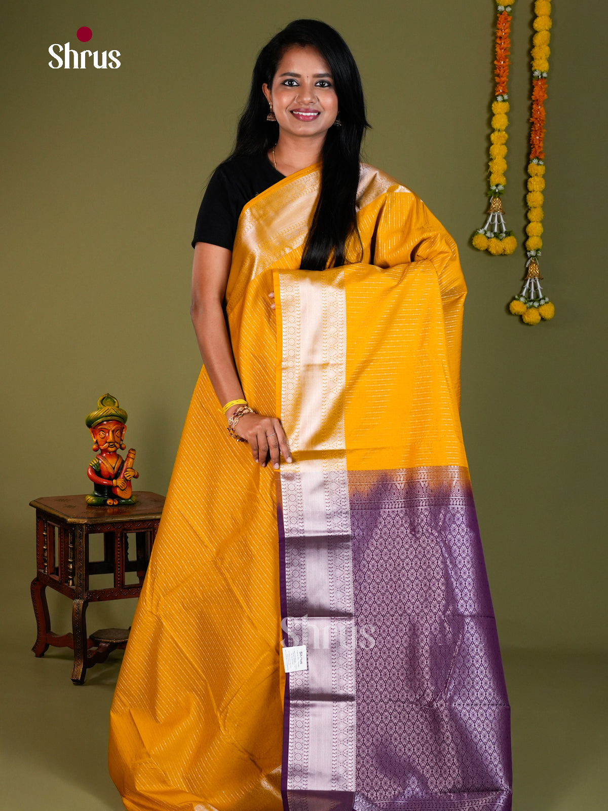 Semi Kanchipuram Saree - ECS09063 - Shop on Shrus.com