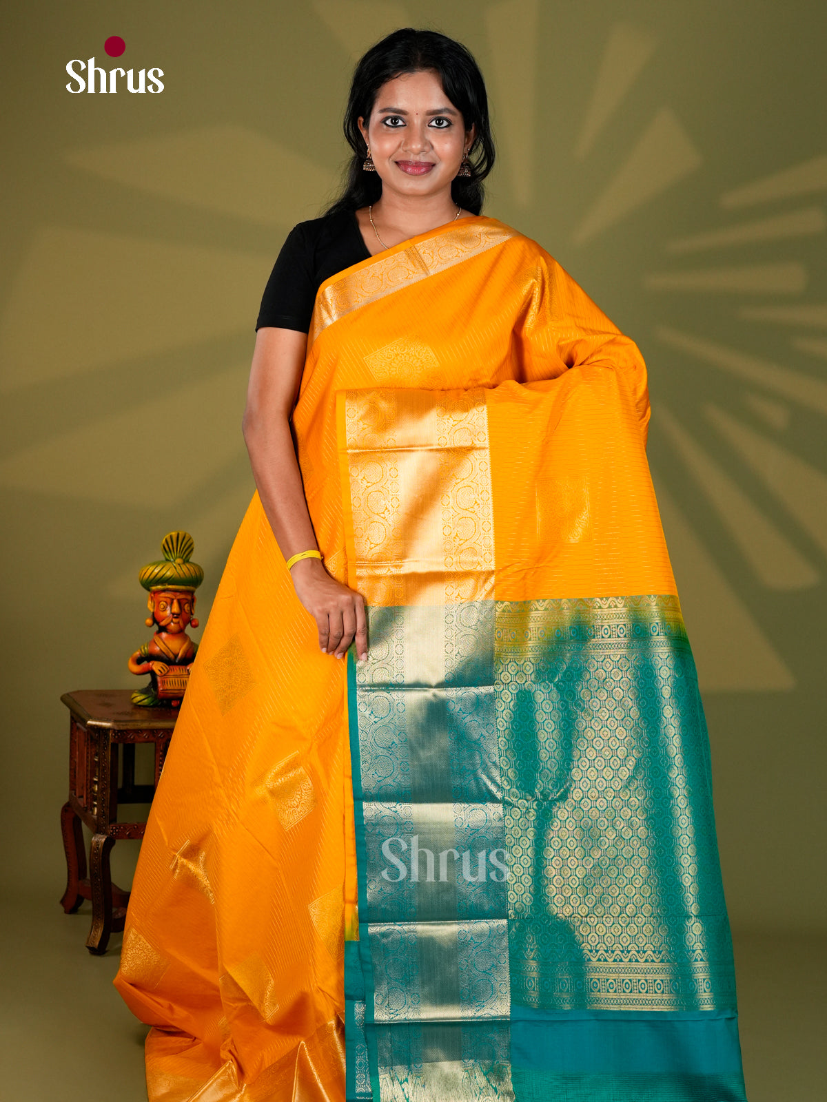 Semi Kanchipuram Saree - ECS09065 - Shop on Shrus.com