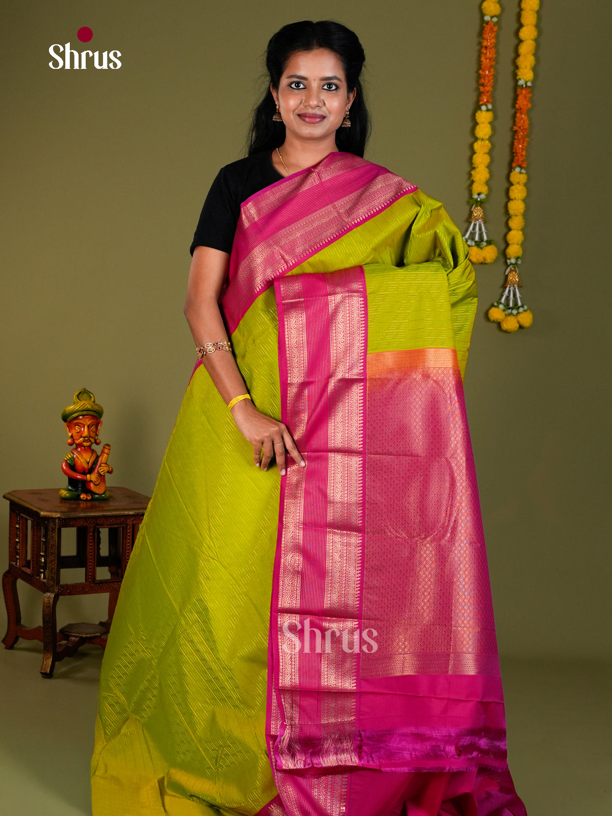Semi Kanchipuram Saree - ECS09117 - Shop on Shrus.com