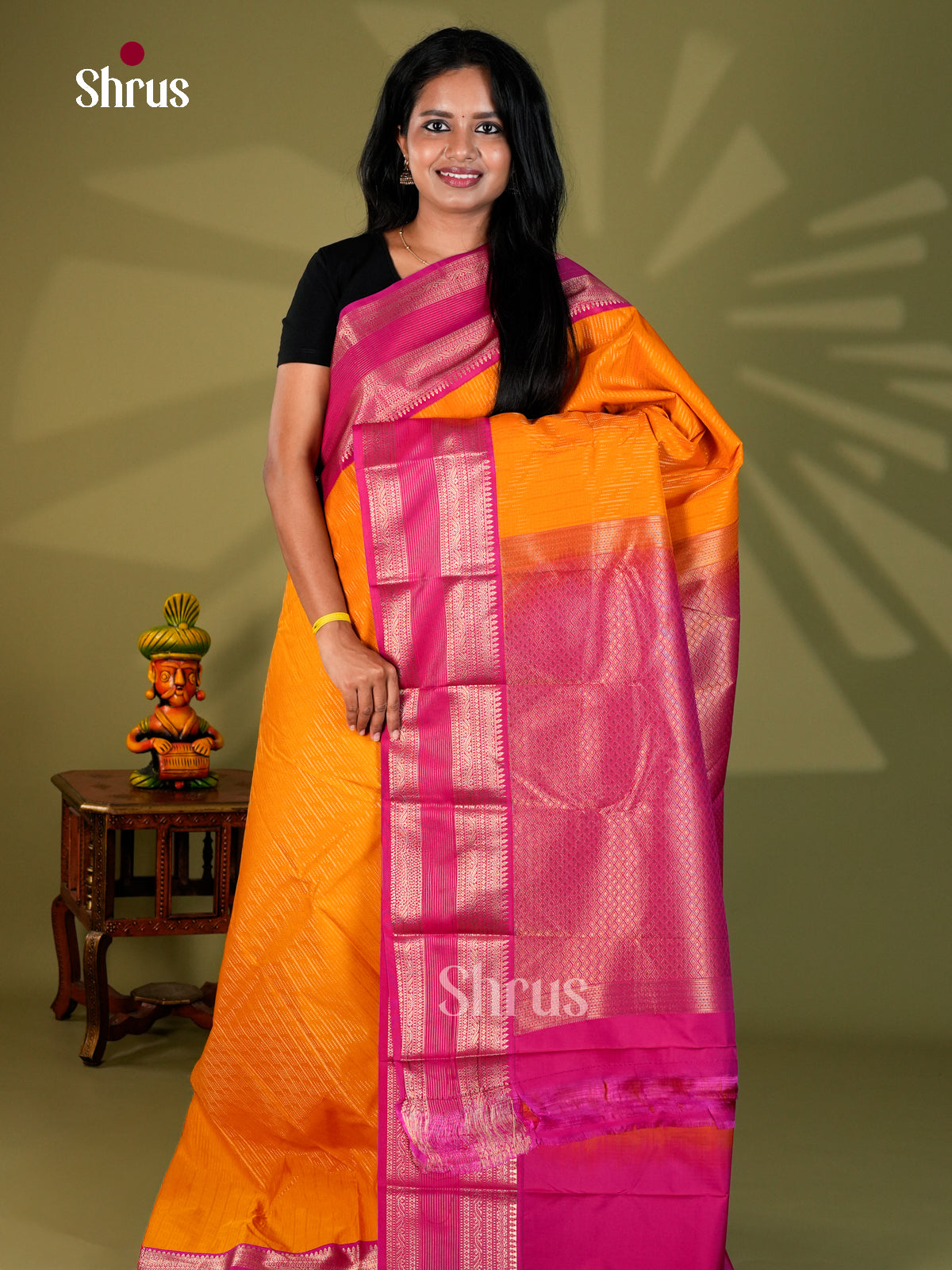 Semi Kanchipuram Saree - ECS09121 - Shop on Shrus.com