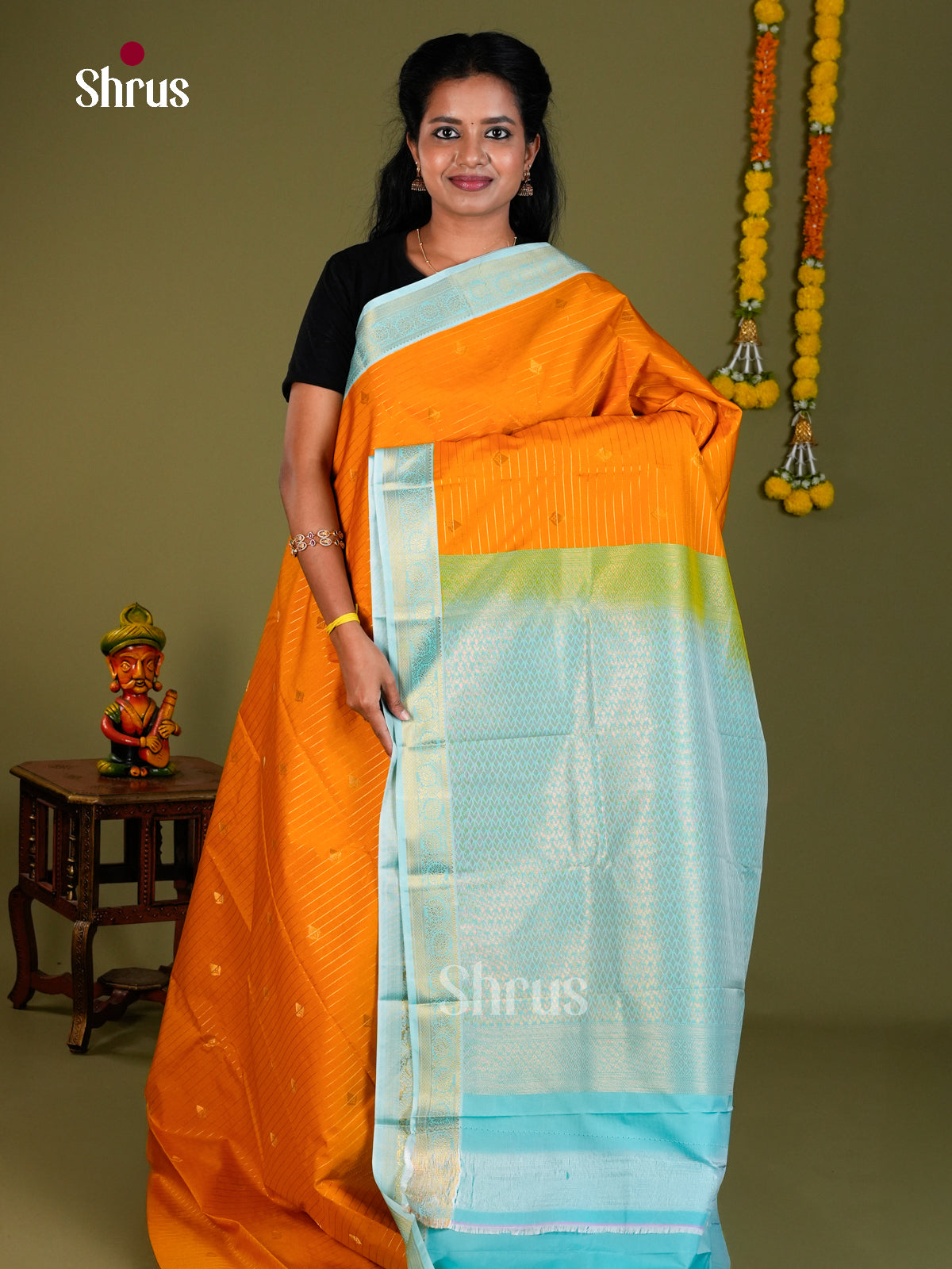 Semi Kanchipuram Saree - ECS09153 - Shop on Shrus.com