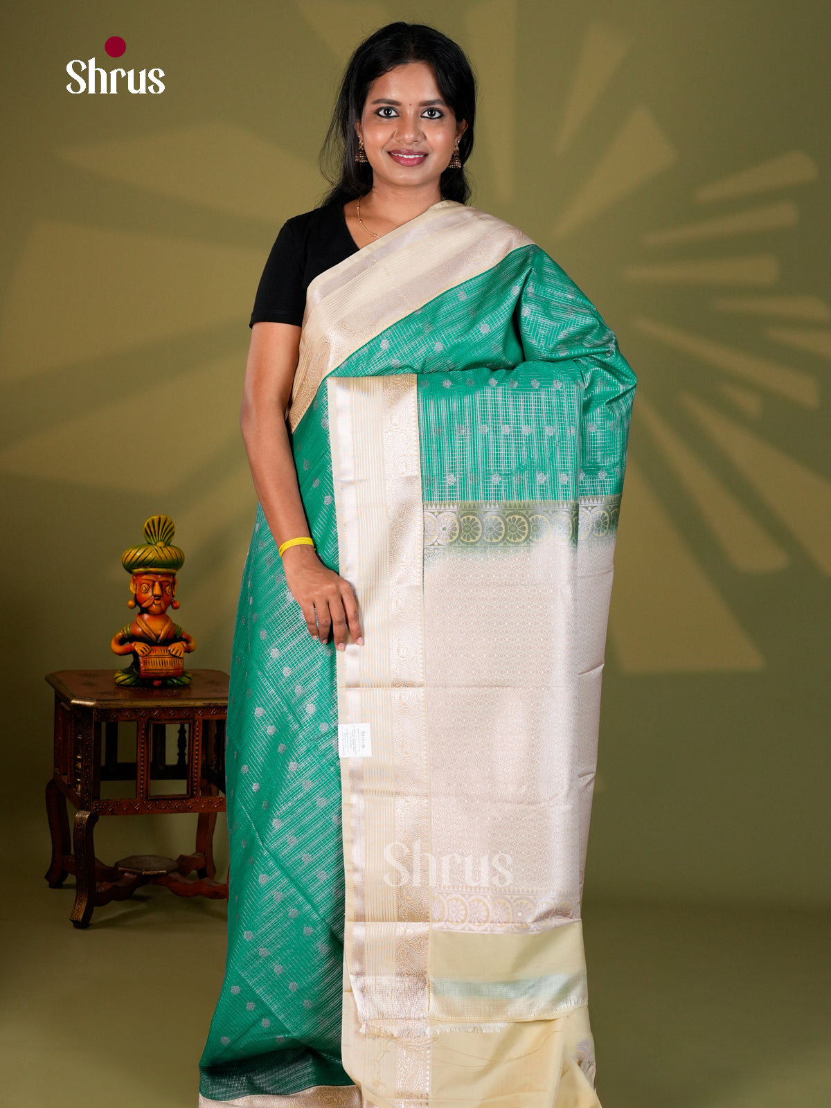 Semi Kanchipuram Saree - ECS09156 - Shop on Shrus.com
