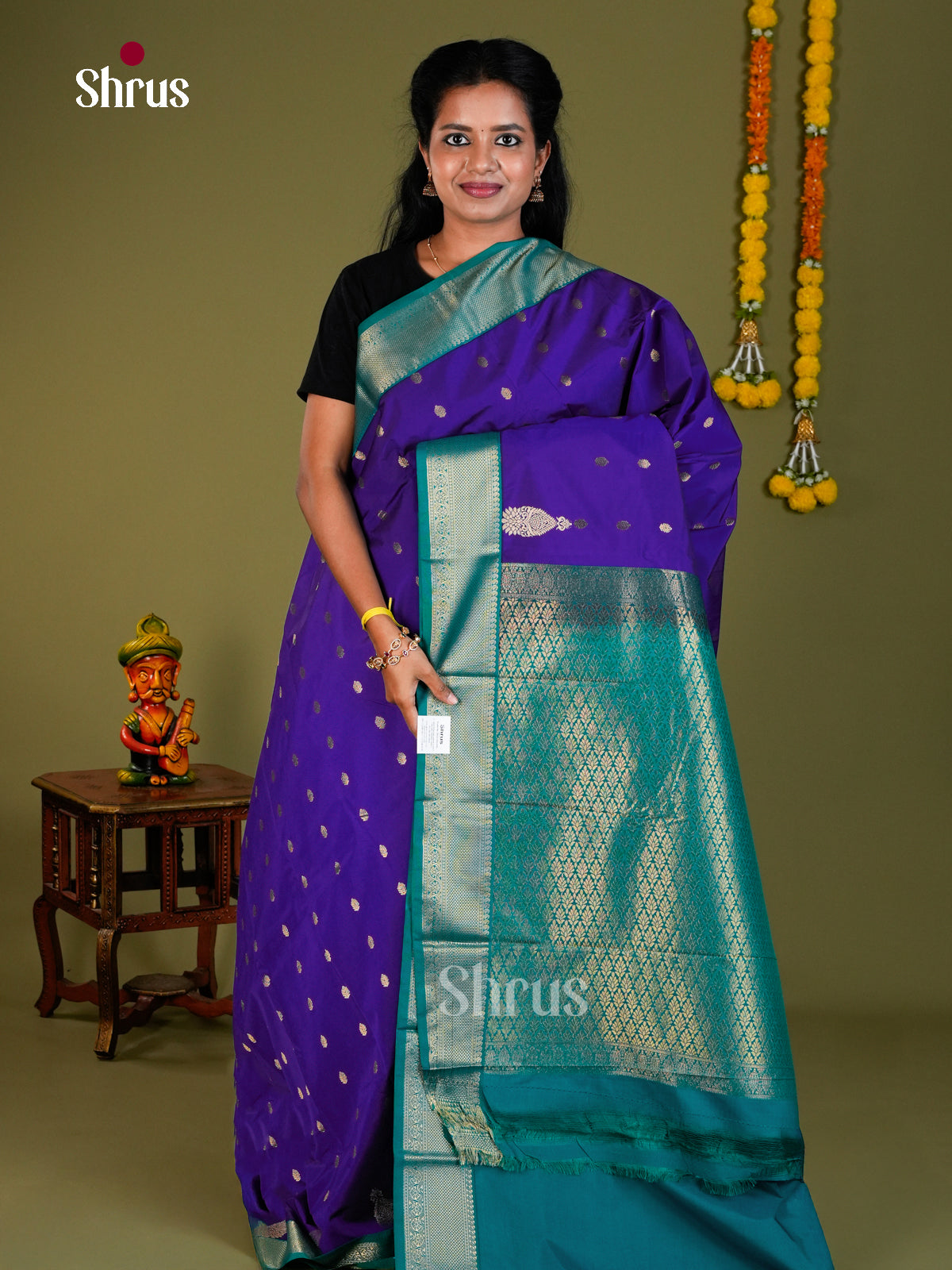 Semi Kanchipuram Saree - ECS09174 - Shop on Shrus.com