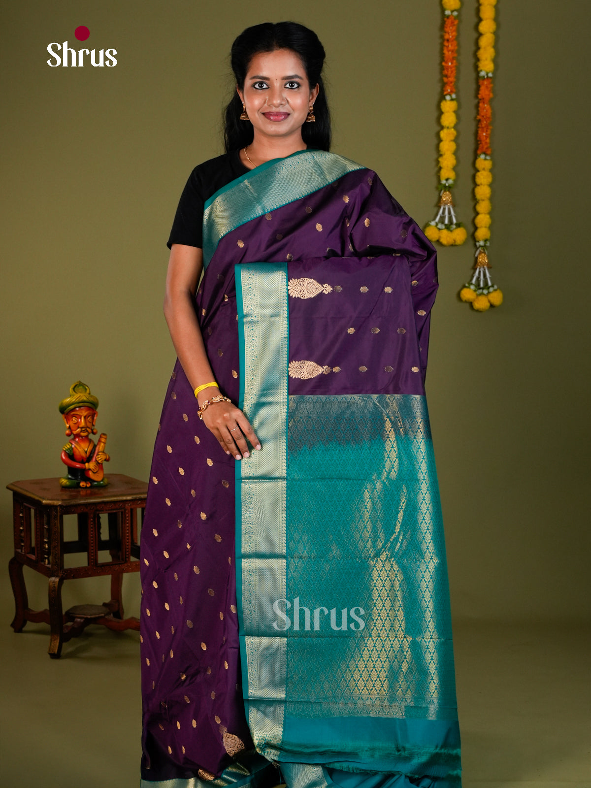 Semi Kanchipuram Saree - ECS09176 - Shop on Shrus.com