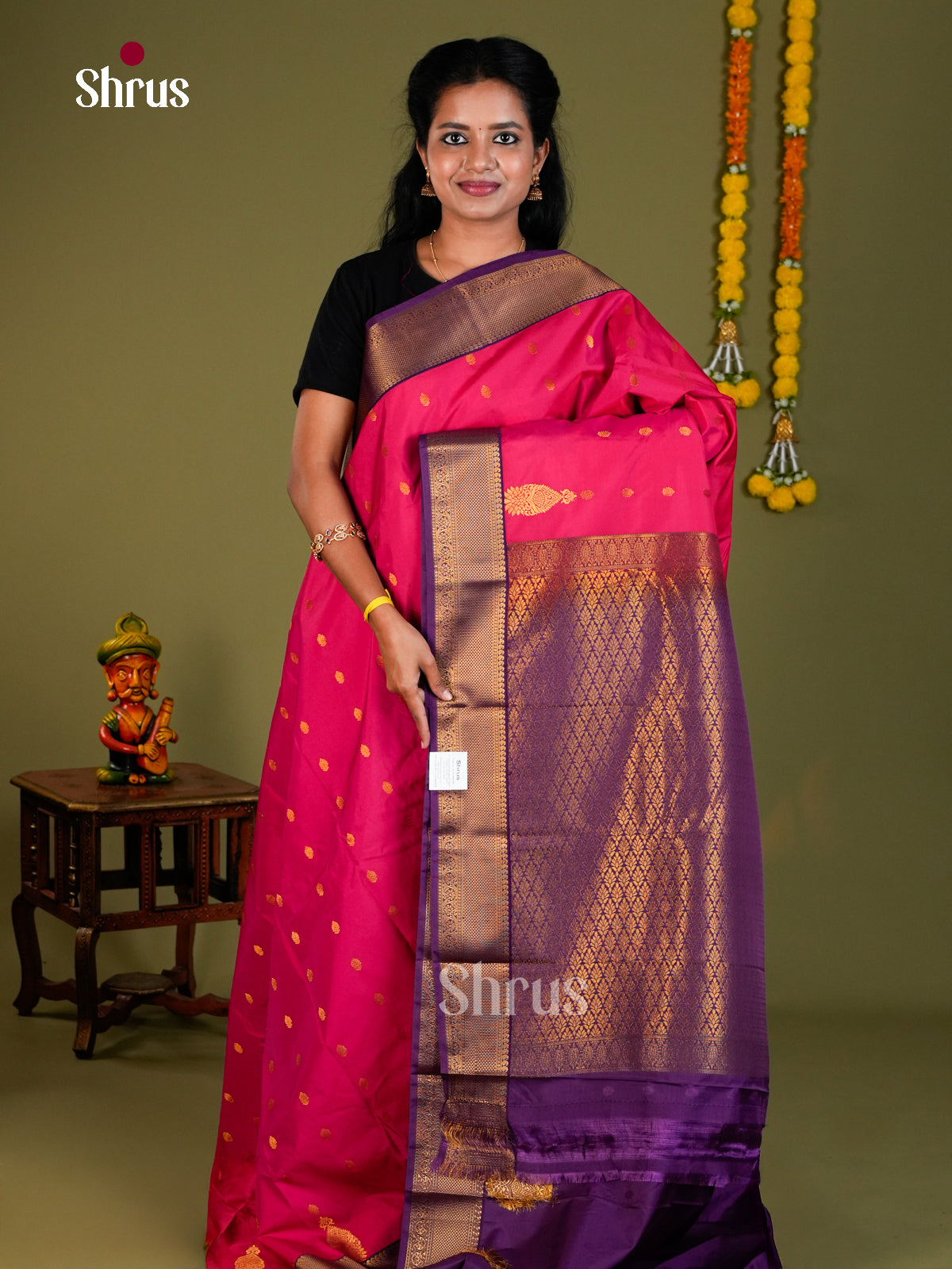 Semi Kanchipuram Saree - ECS09178 - Shop on Shrus.com