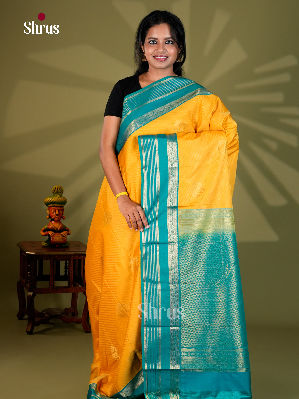 Semi Kanchipuram Saree - ECS09181 - Shop on Shrus.com