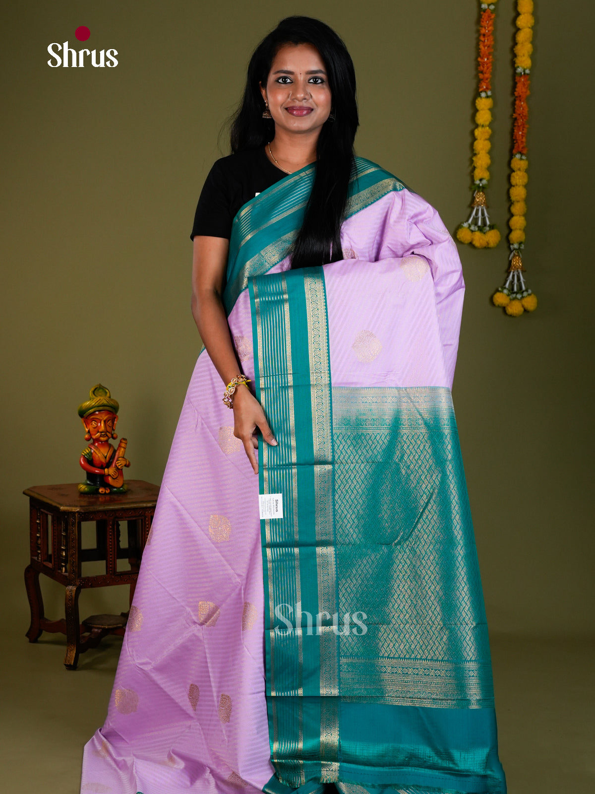 Semi Kanchipuram Saree - ECS09185 - Shop on Shrus.com