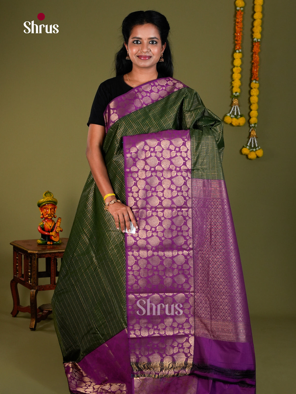 Semi Kanchipuram Saree - ECS09190 - Shop on Shrus.com
