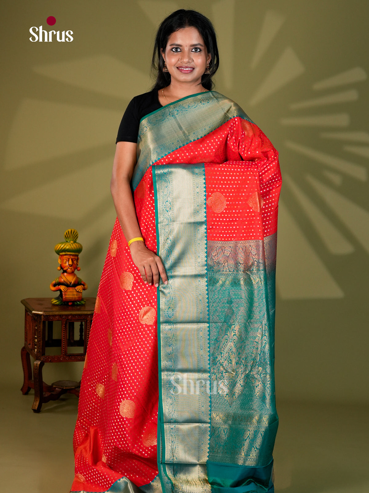 Semi Kanchipuram Saree - ECS09212 - Shop on Shrus.com