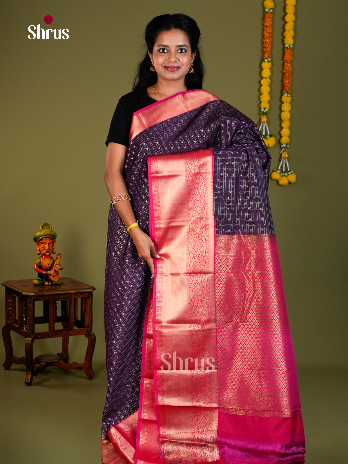 Semi Kanchipuram Saree - ECS09216 - Shop on Shrus.com