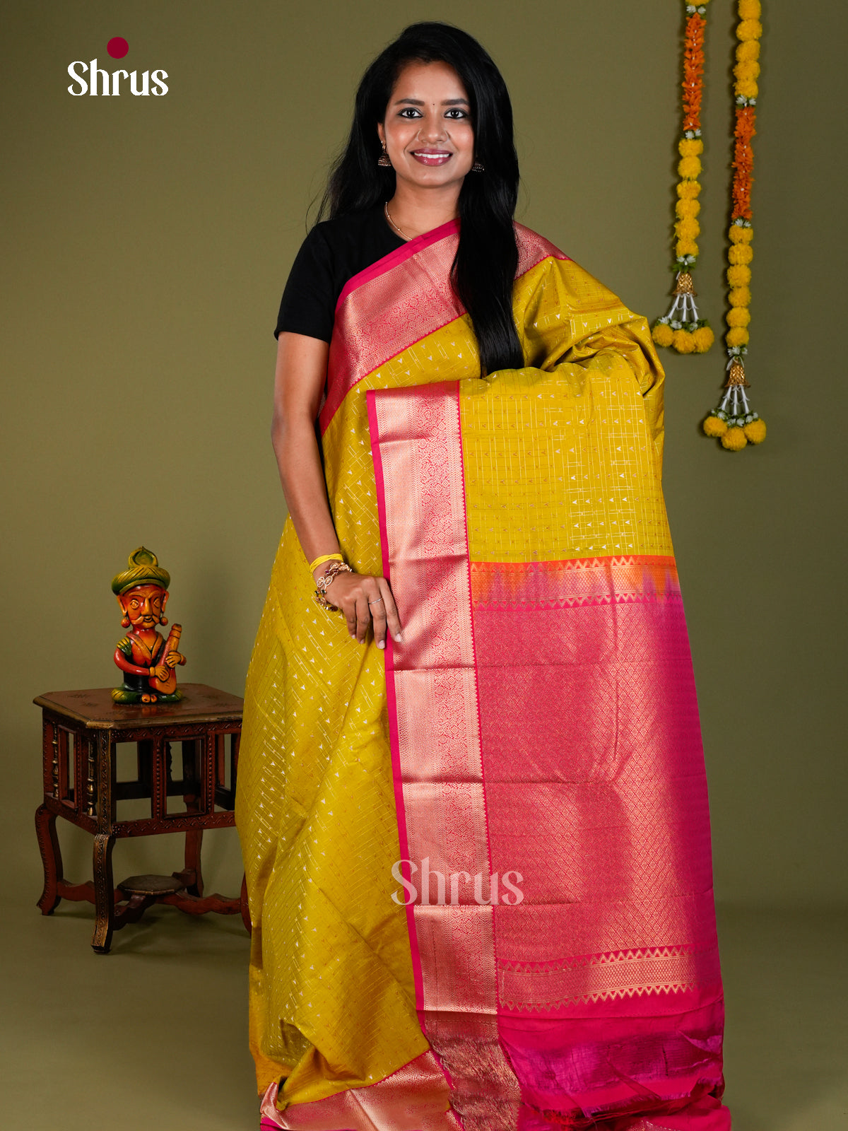 Semi Kanchipuram Saree - ECS09217 - Shop on Shrus.com