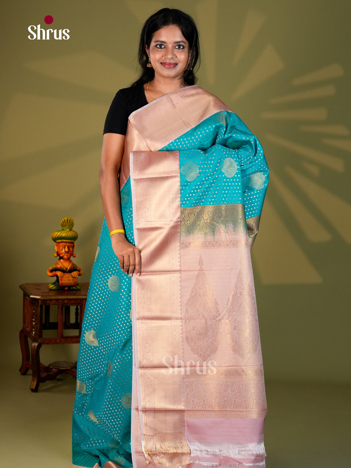 Semi Kanchipuram Saree - ECS09218 - Shop on Shrus.com