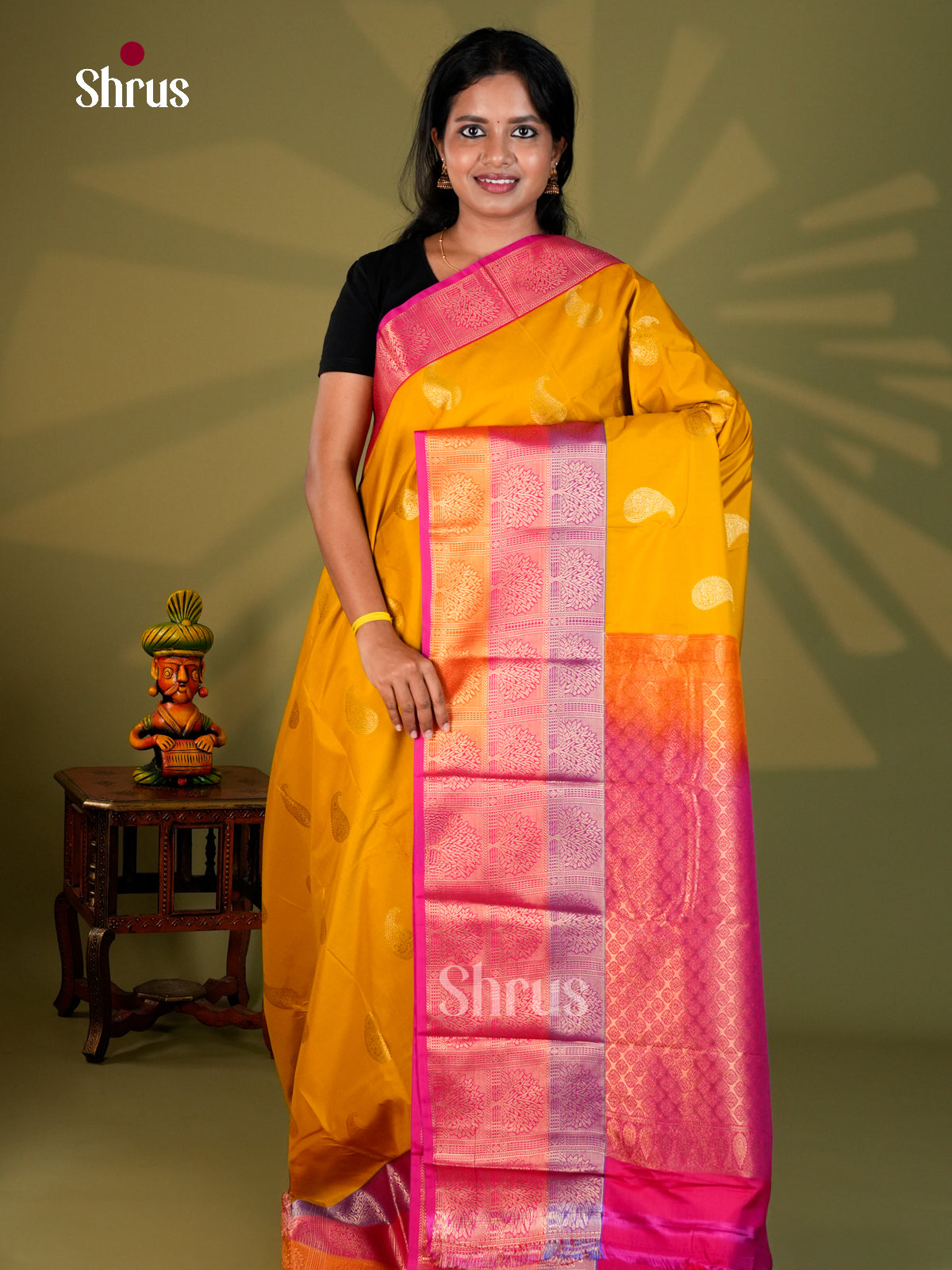 Semi Kanchipuram Saree - ECS09219 - Shop on Shrus.com