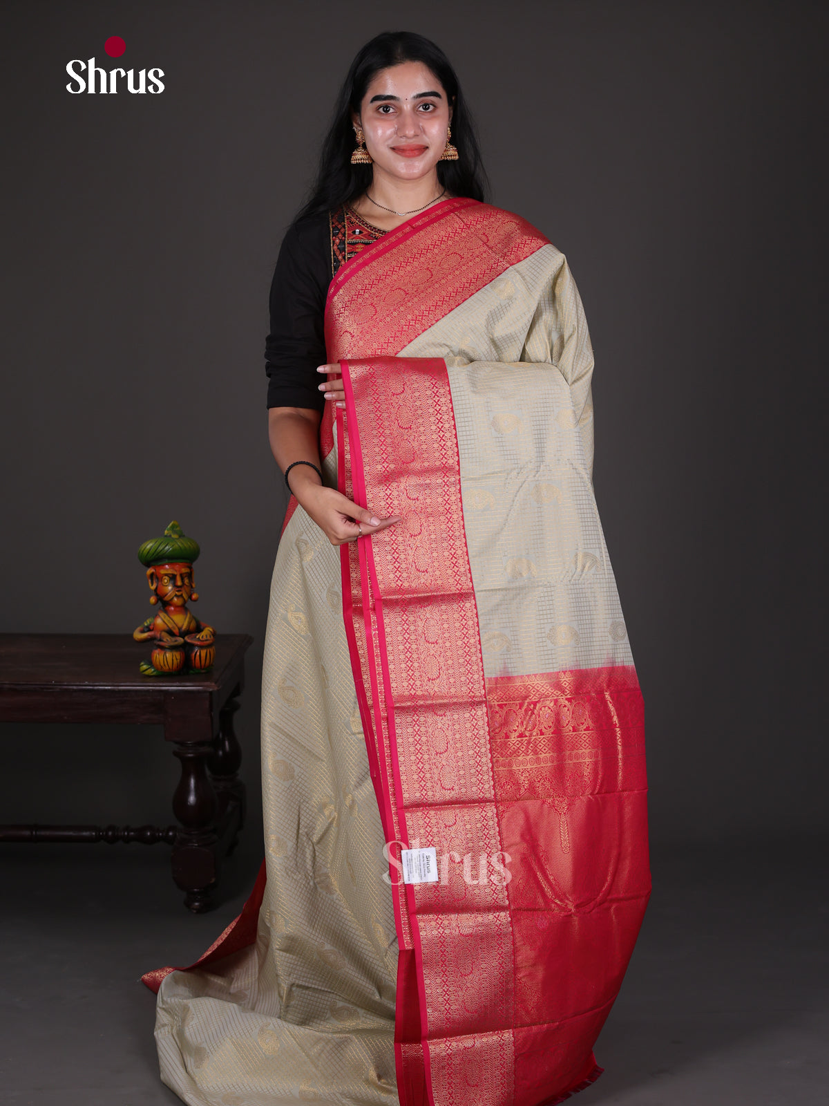 Semi Kanchipuram Saree - ECS09228 - Shop on Shrus.com