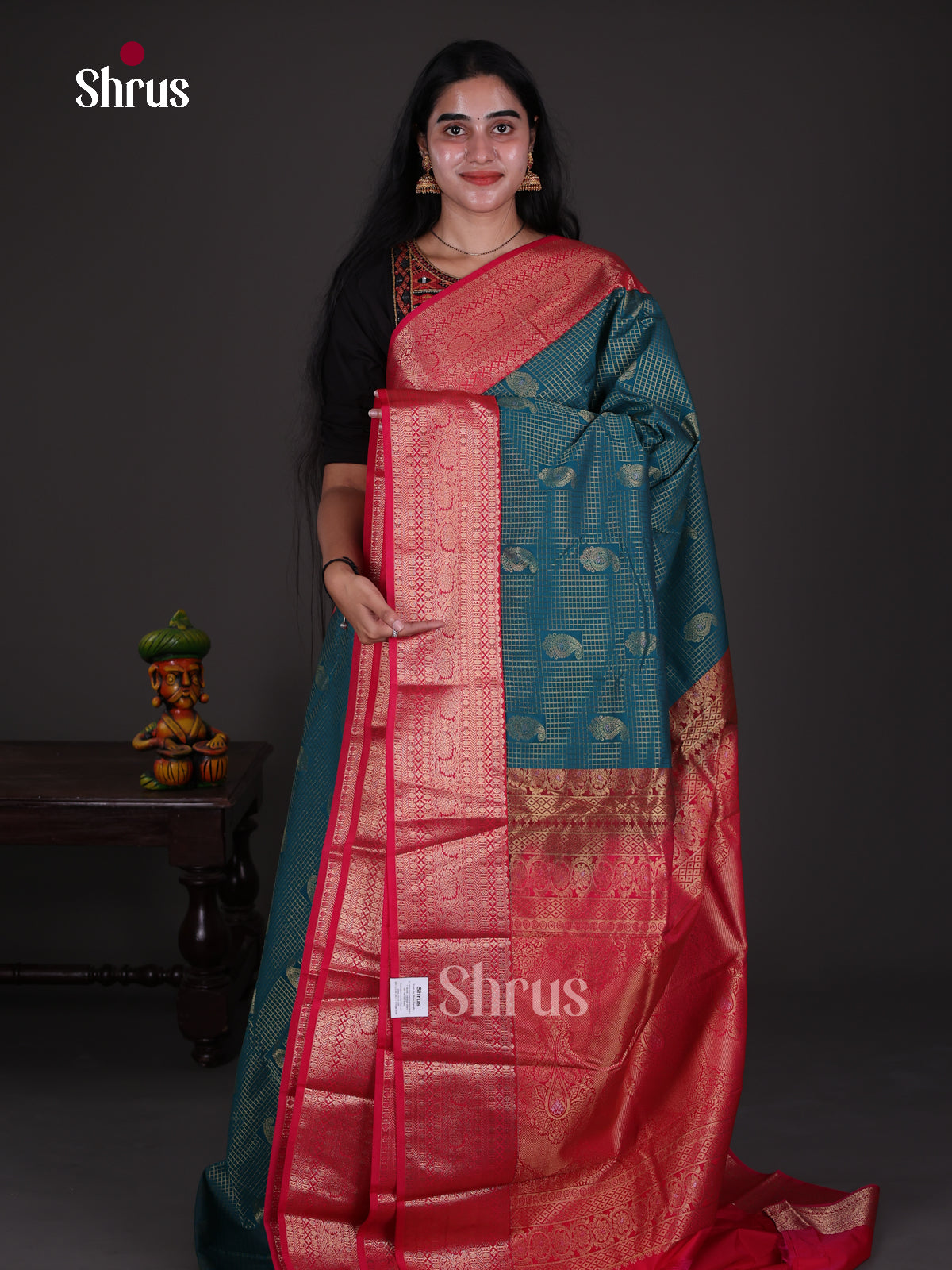 Semi Kanchipuram Saree - ECS09229 - Shop on Shrus.com