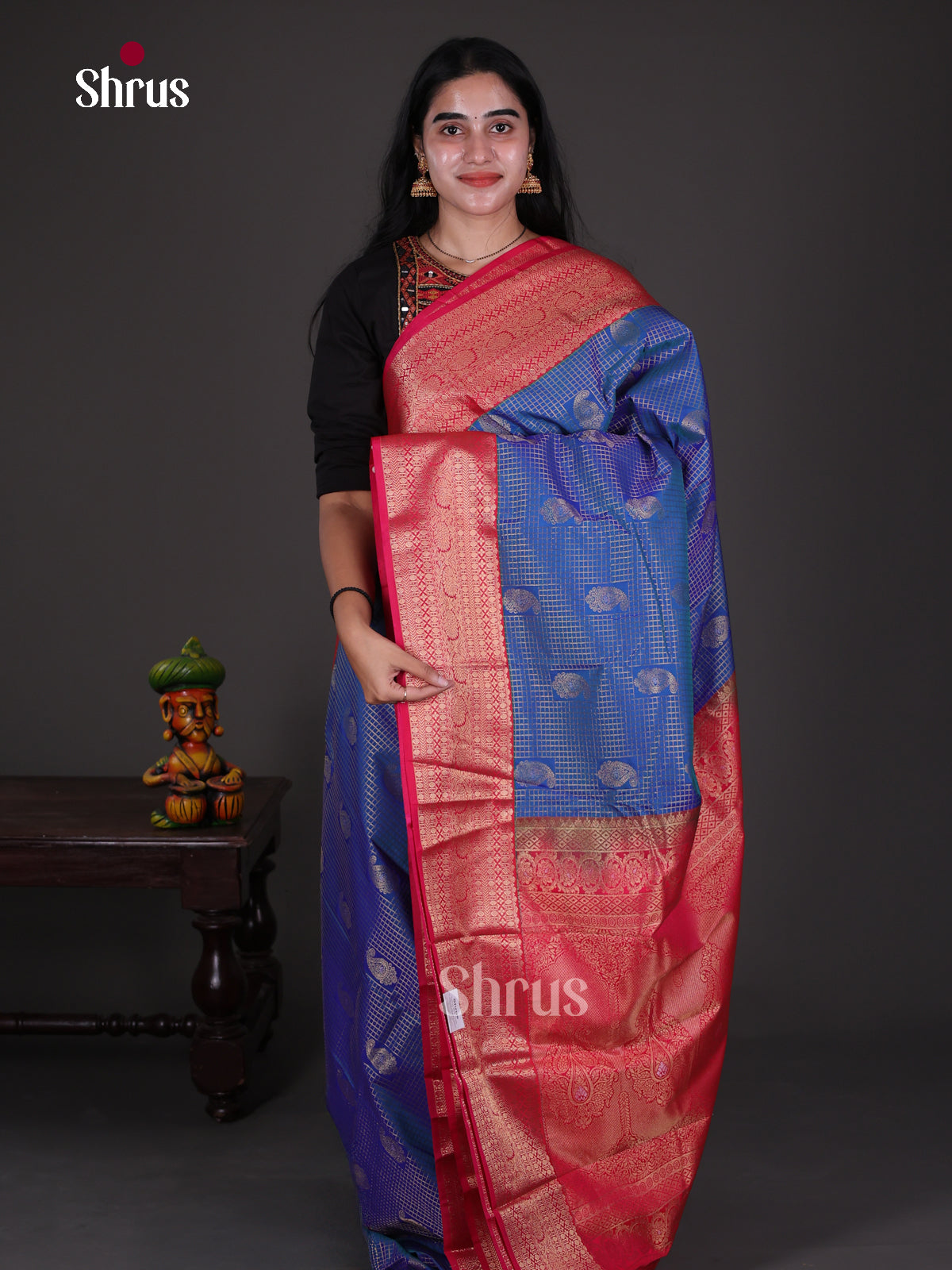 Semi Kanchipuram Saree - ECS09230 - Shop on Shrus.com
