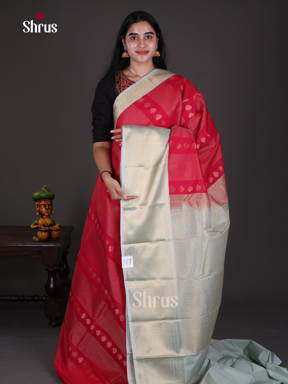 Semi Kanchipuram Saree - ECS09244 - Shop on Shrus.com
