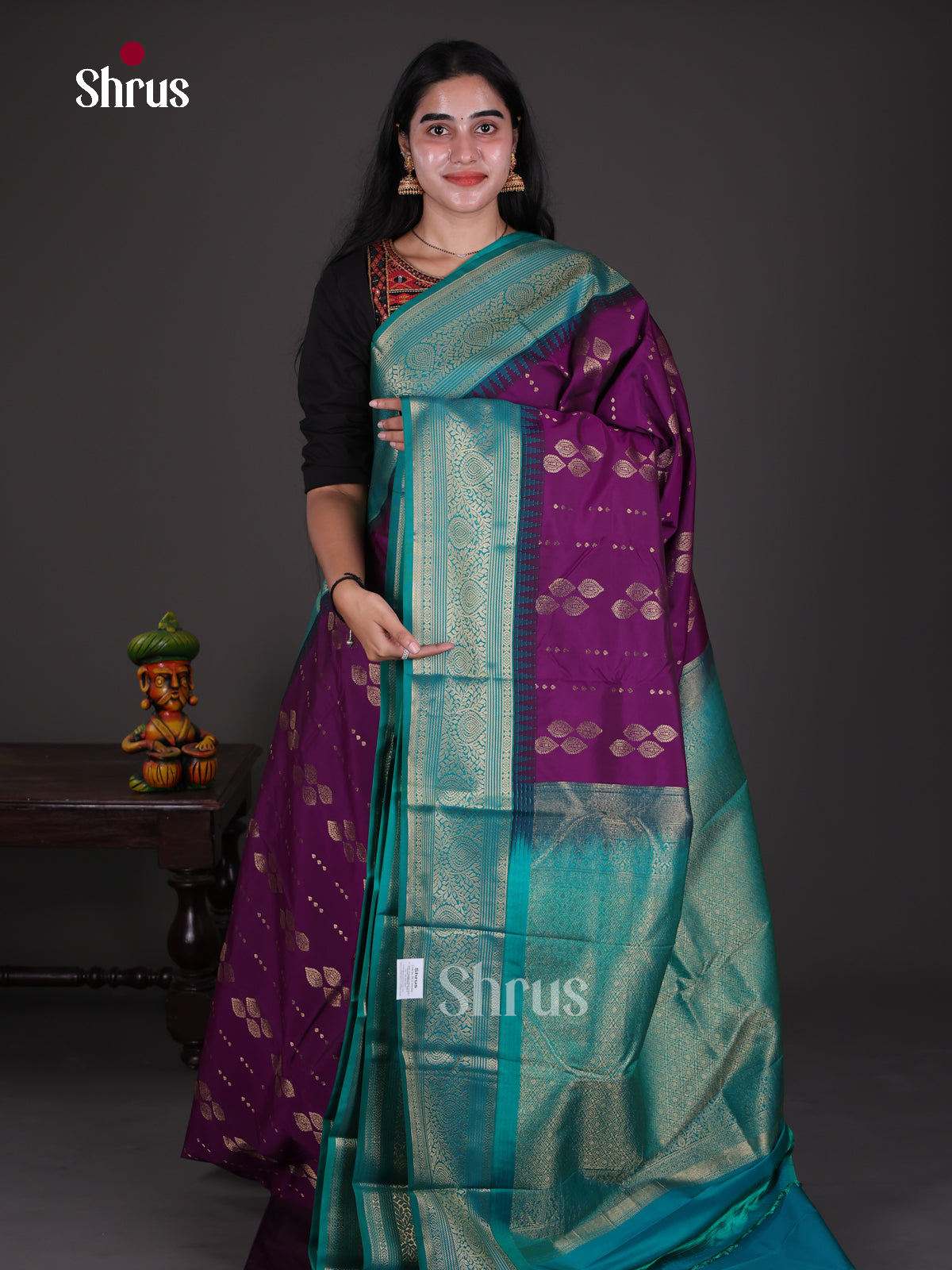 Semi Kanchipuram Saree - ECS09251 - Shop on Shrus.com