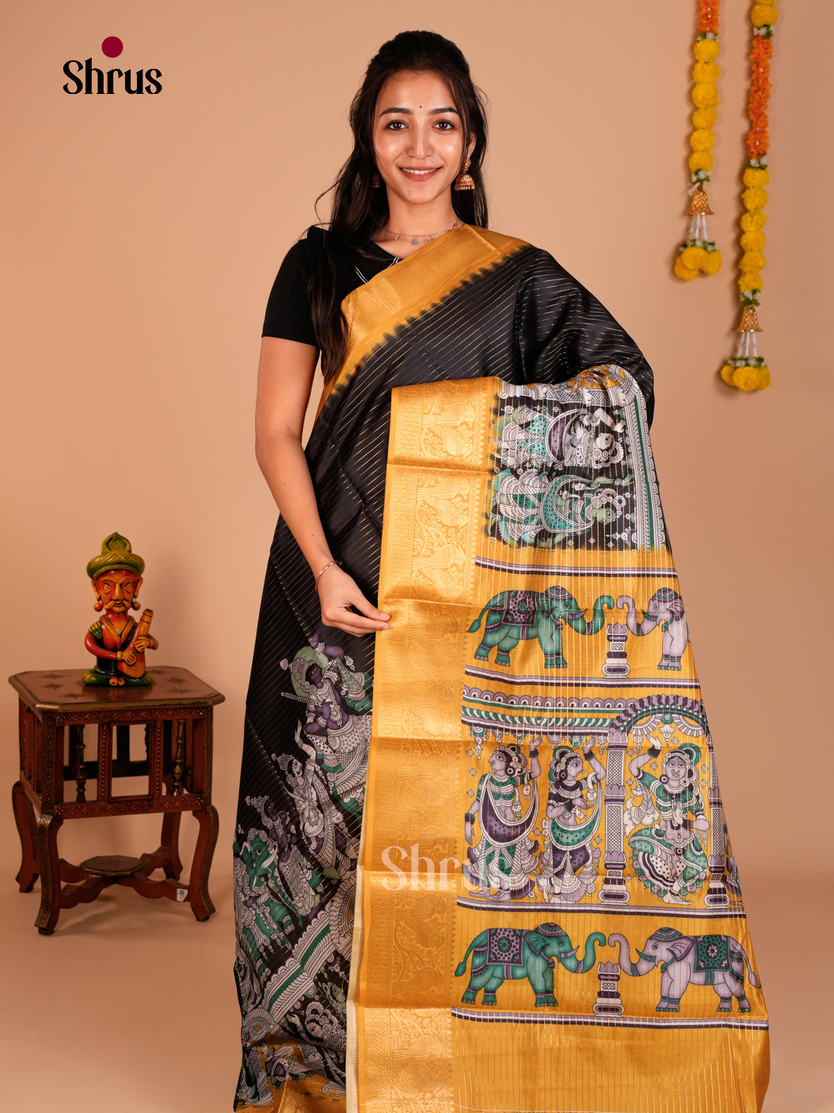 Semi Tussar Saree - ECS09267 - Shop on Shrus.com