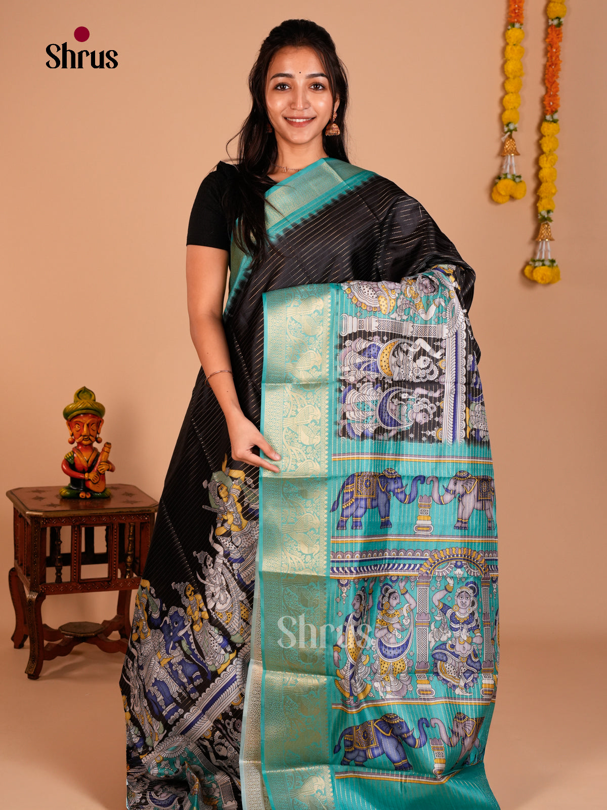 Semi Tussar Saree - ECS09270 - Shop on Shrus.com