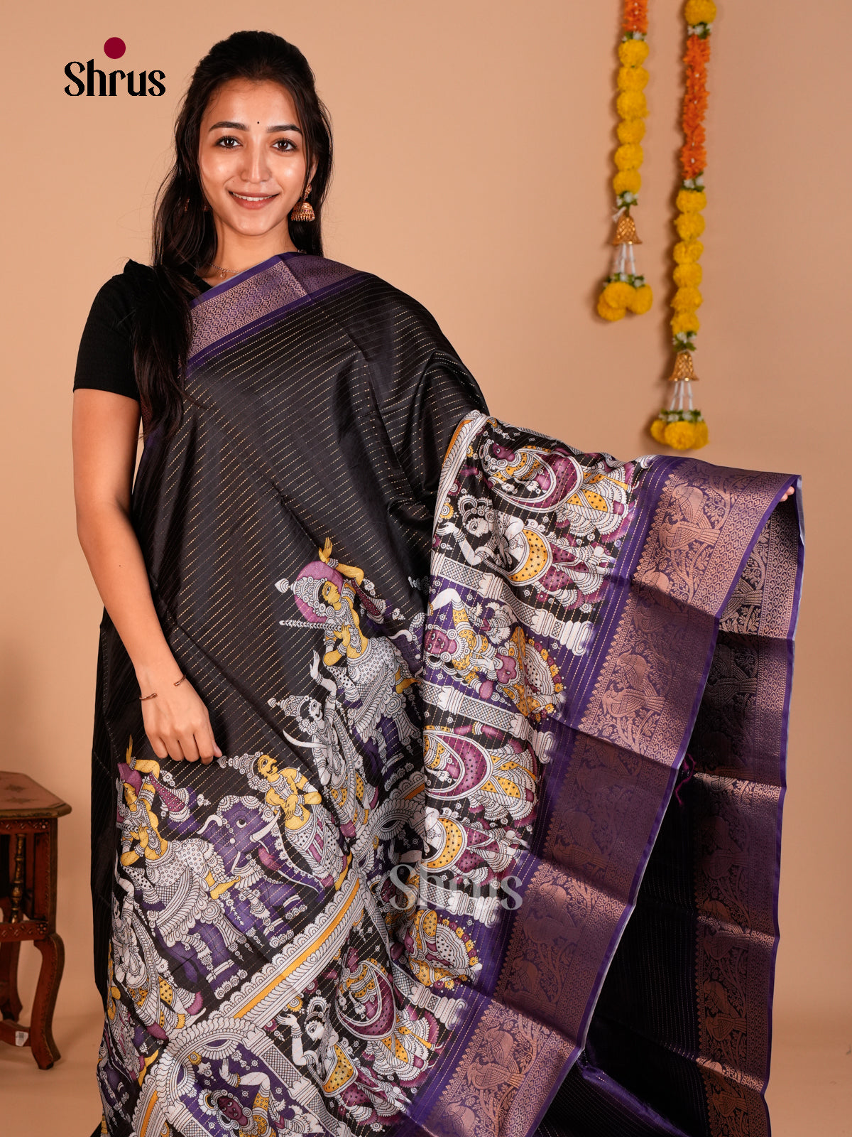 Semi Tussar Saree - ECS09273 - Shop on Shrus.com