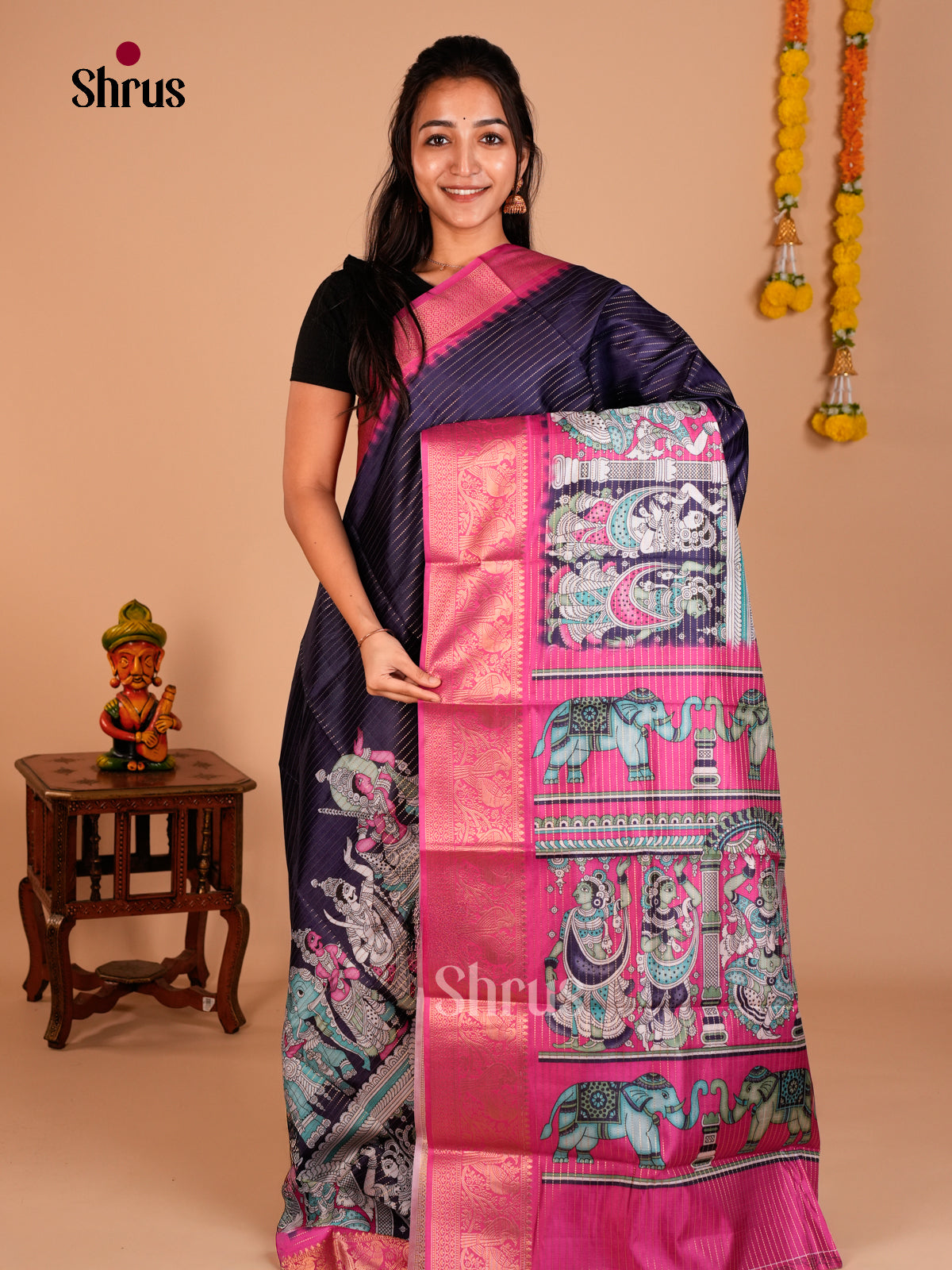 Semi Tussar Saree - ECS09276 - Shop on Shrus.com