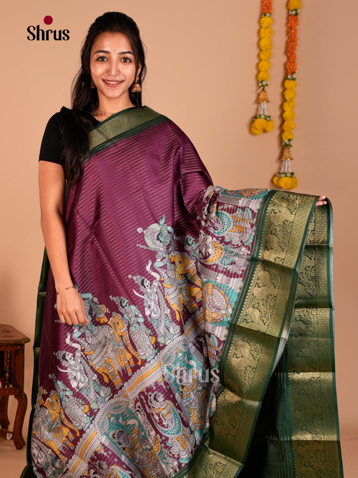 Semi Tussar Saree - ECS09279 - Shop on Shrus.com