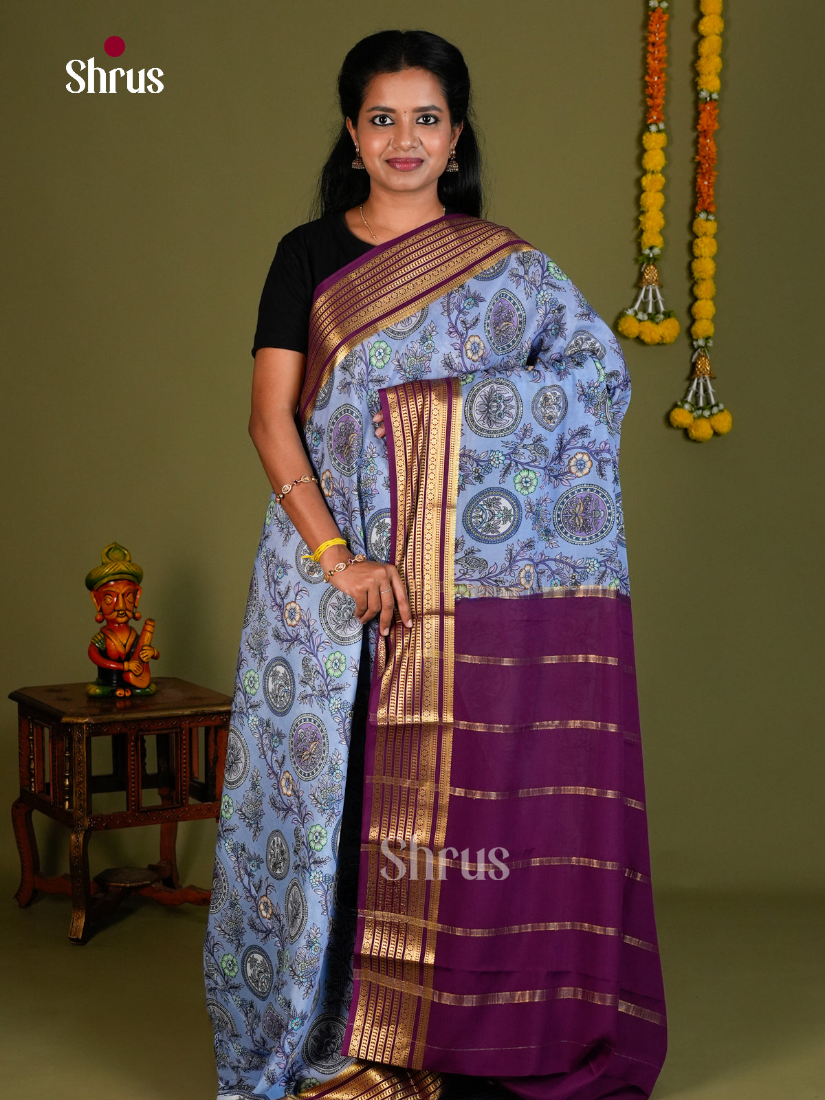 Mysore Silk Saree - ECS10035 - Shop on Shrus.com