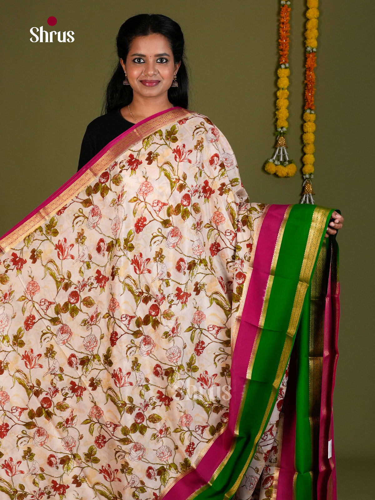 Mysore Silk Saree - ECS10042 - Shop on Shrus.com