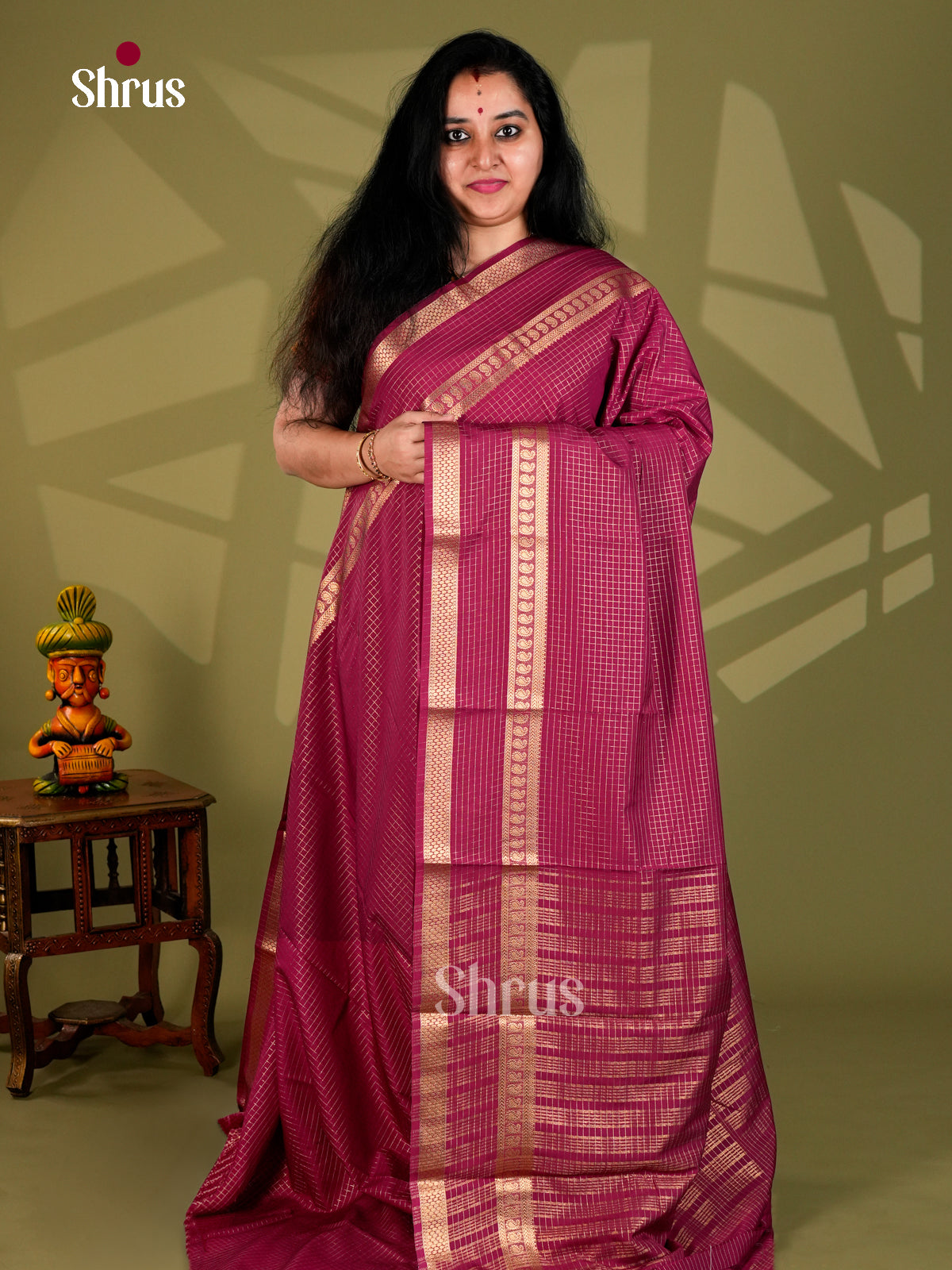 Semi Mysoresilk Saree - ECS11248 - Shop on Shrus.com