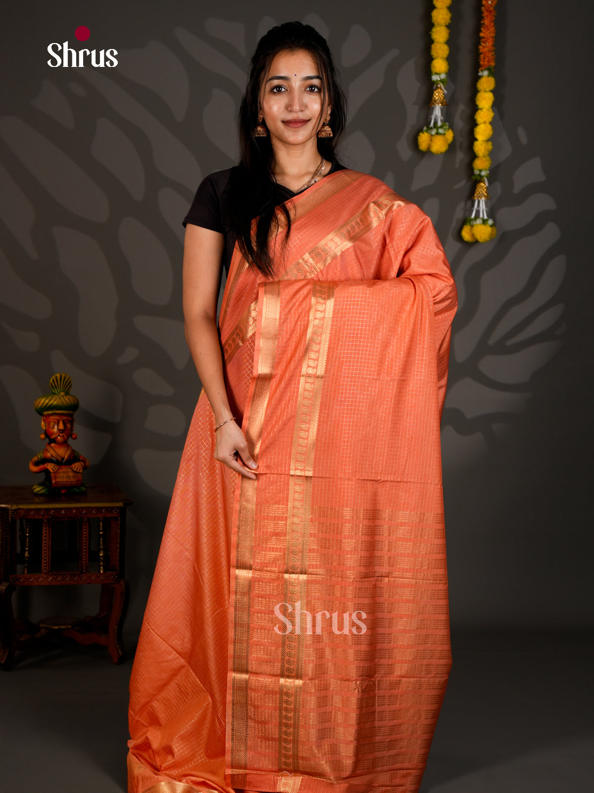 Semi Mysoresilk Saree - ECS11249 - Shop on Shrus.com