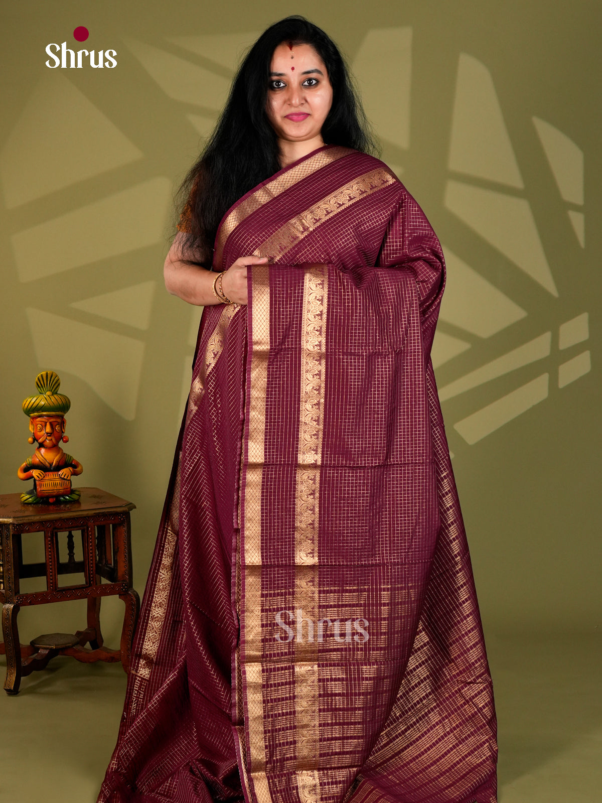 Semi Mysoresilk Saree - ECS11255 - Shop on Shrus.com