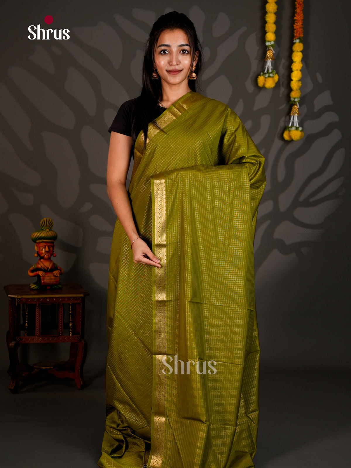 Semi Mysoresilk Saree - ECS11268 - Shop on Shrus.com