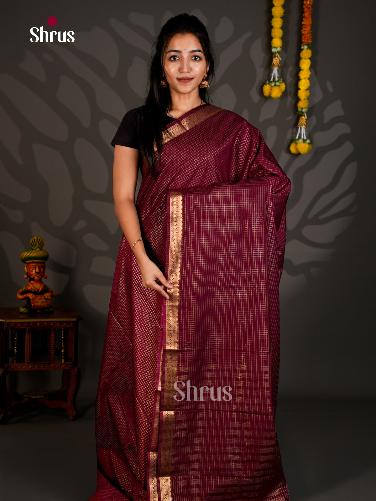 Semi Mysoresilk Saree - ECS11269 - Shop on Shrus.com