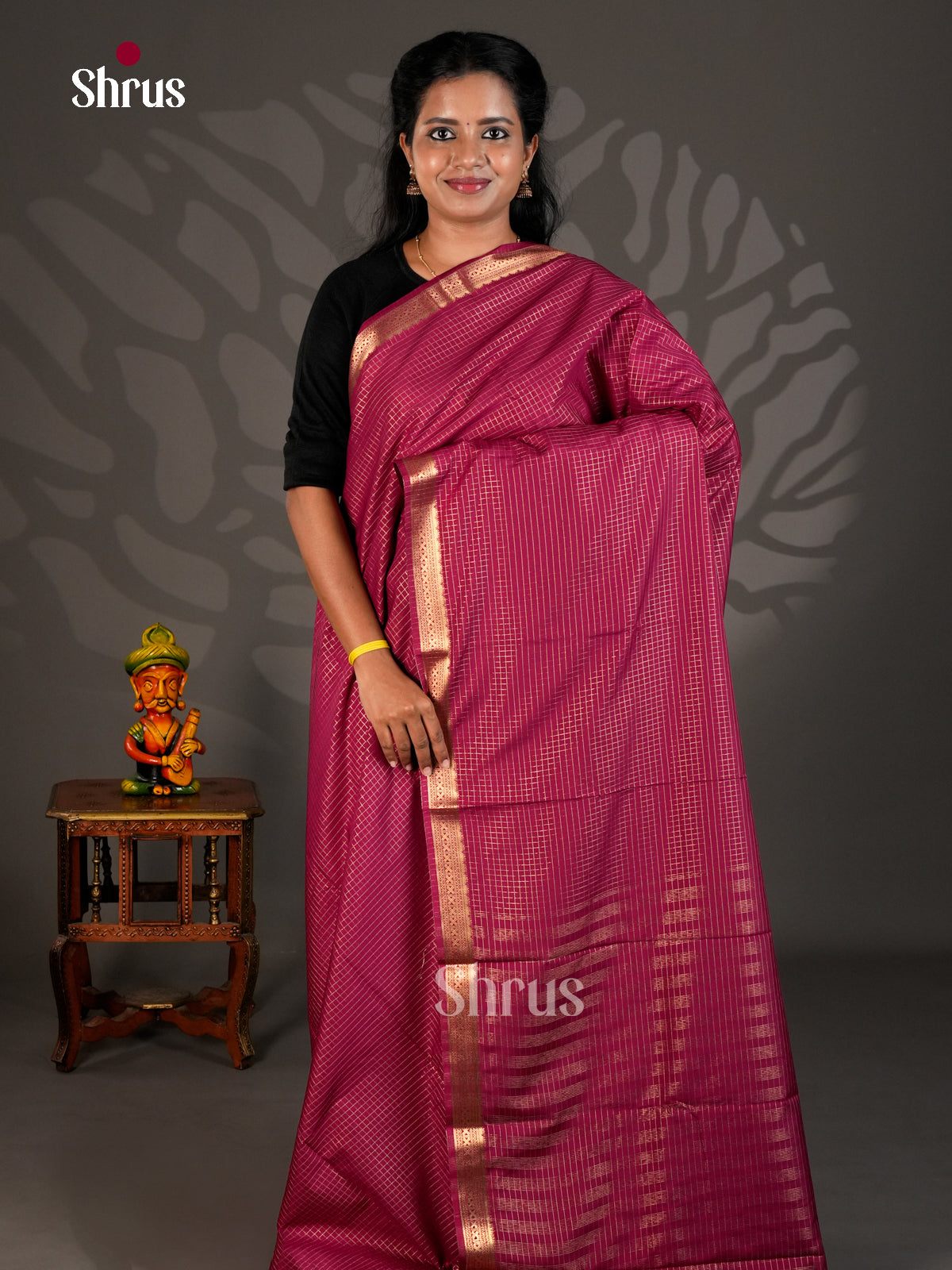 Semi Mysoresilk Saree - ECS11274 - Shop on Shrus.com