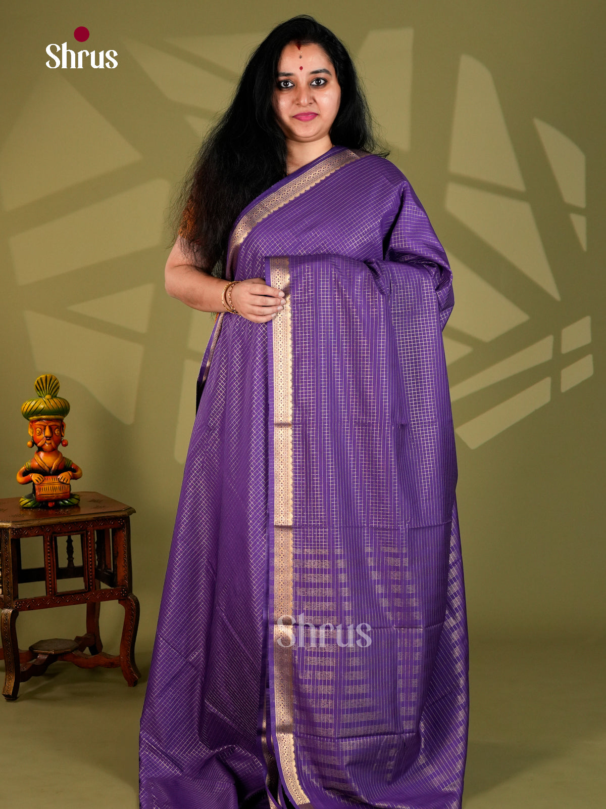 Semi Mysoresilk Saree - ECS11275 - Shop on Shrus.com