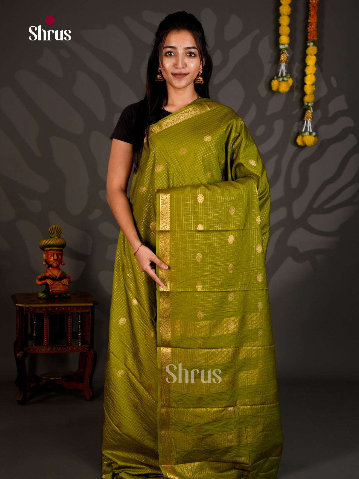 Semi Mysoresilk Saree - ECS11281 - Shop on Shrus.com