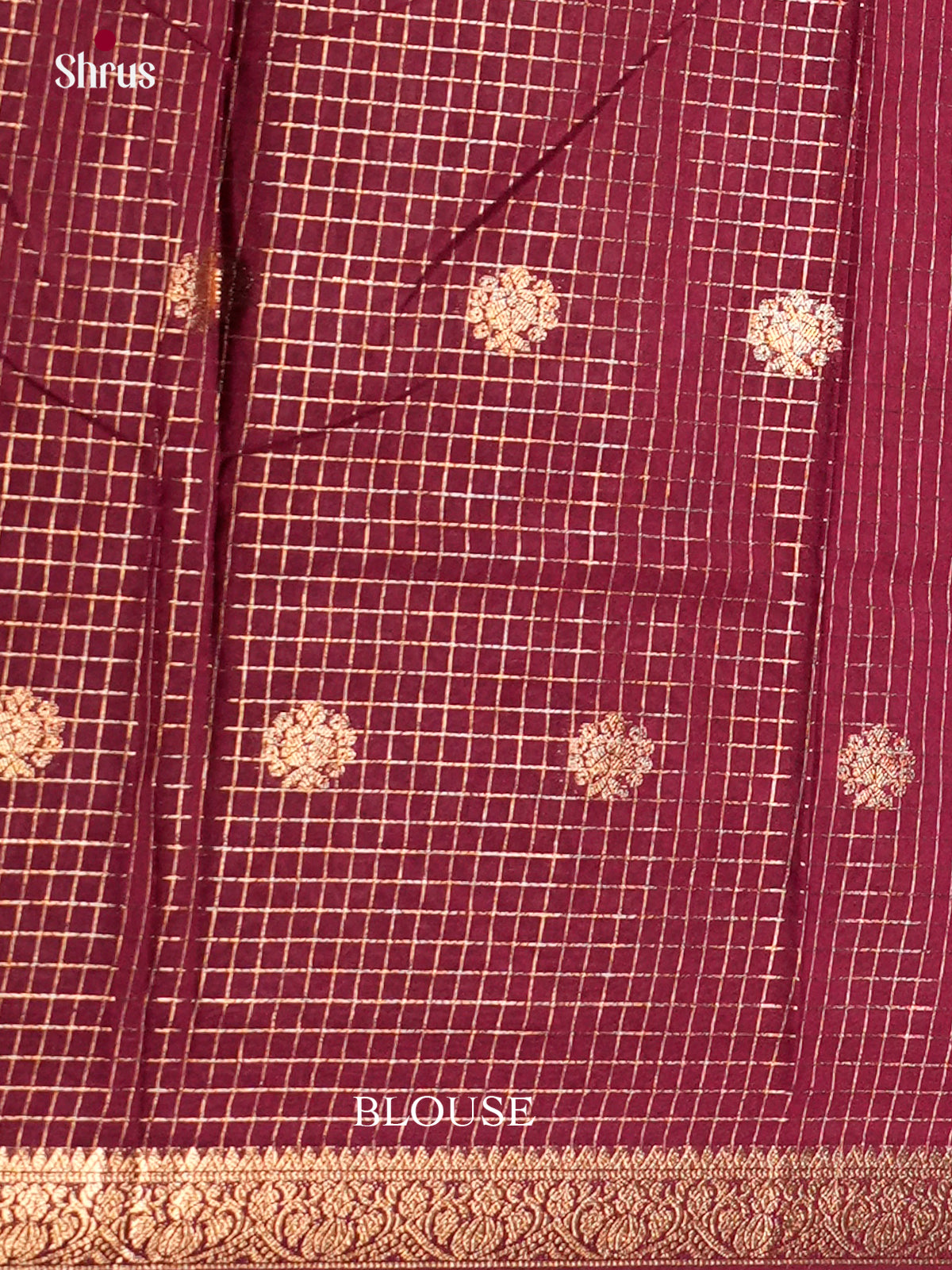 Maroon - Semi Mysoresilk Saree - ECS11282 - Shop on Shrus.com