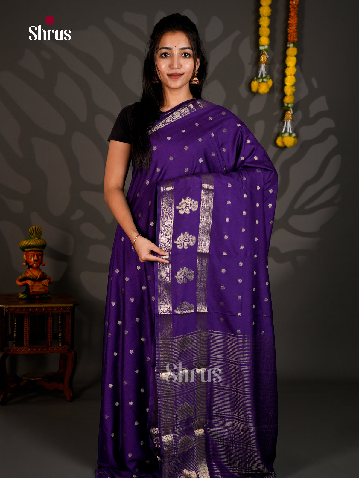 Semi Mysoresilk Saree - ECS11296 - Shop on Shrus.com