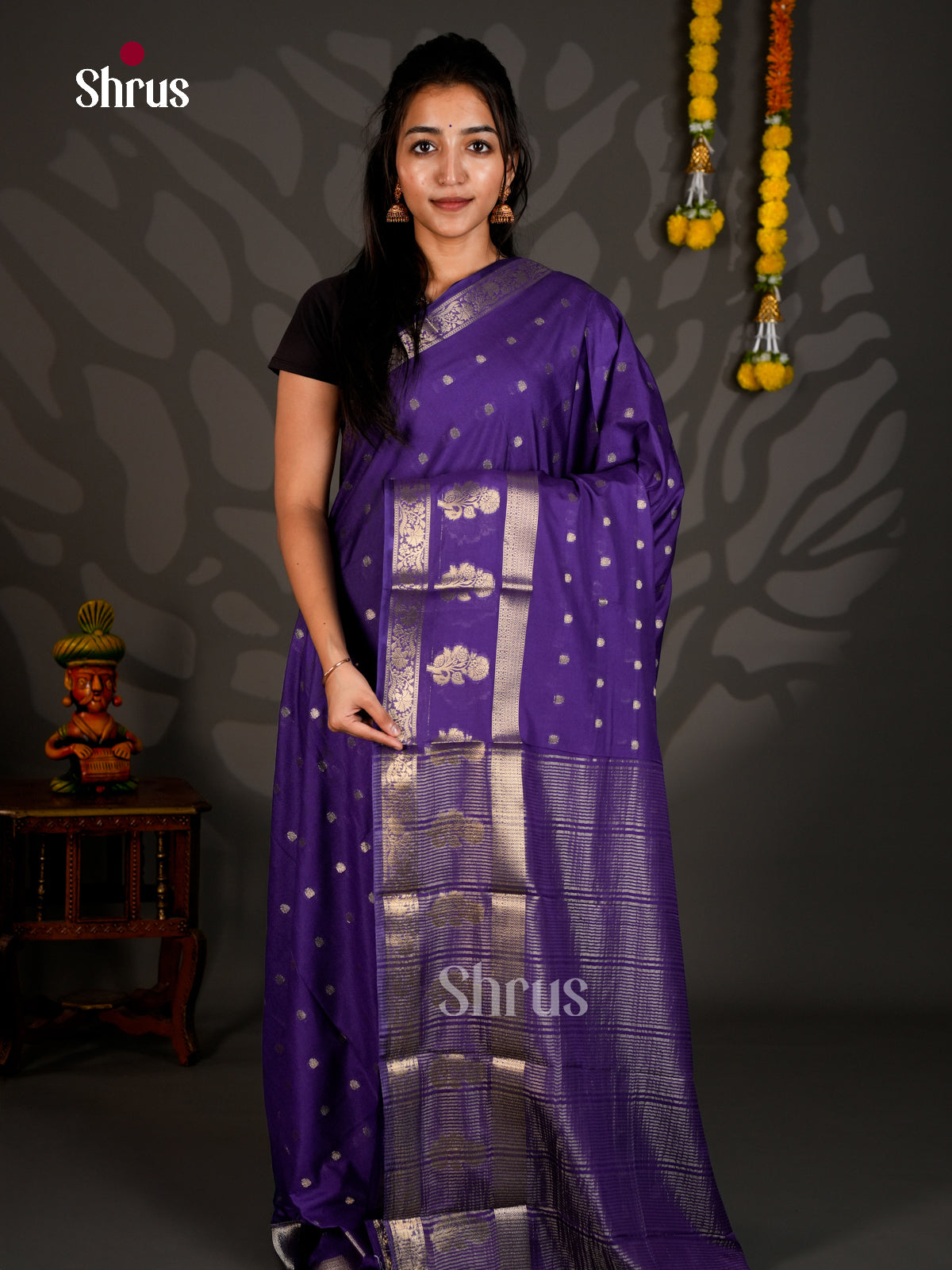 Semi Mysoresilk Saree - ECS11297 - Shop on Shrus.com