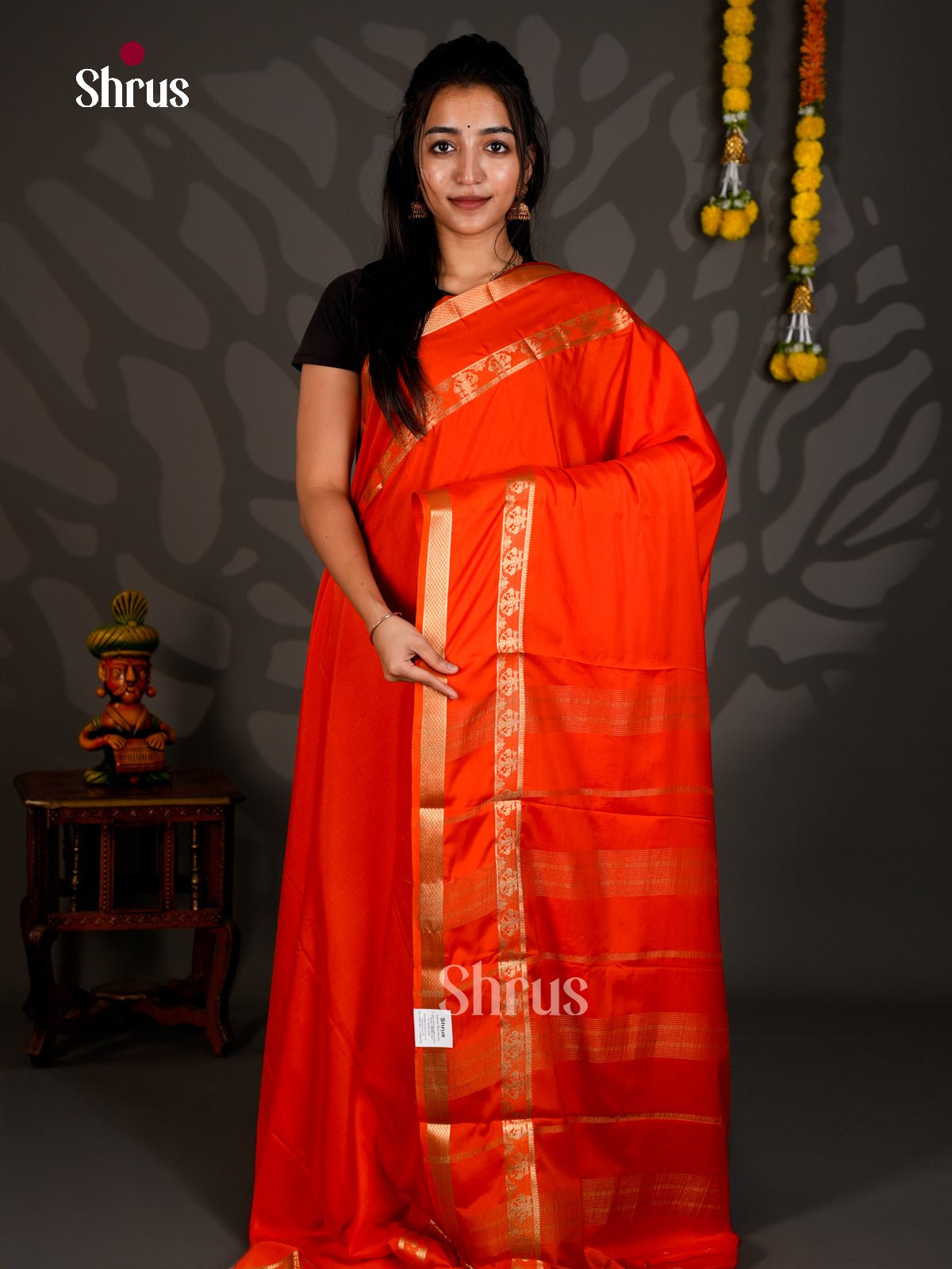 Semi Mysoresilk Saree - ECS11309 - Shop on Shrus.com