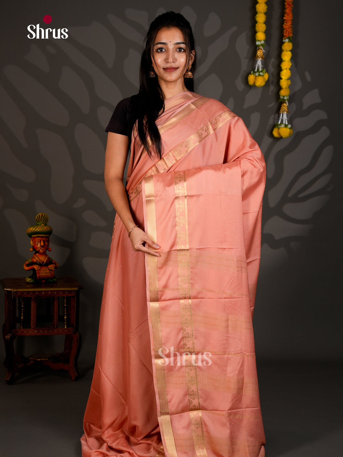 Semi Mysoresilk Saree - ECS11316 - Shop on Shrus.com