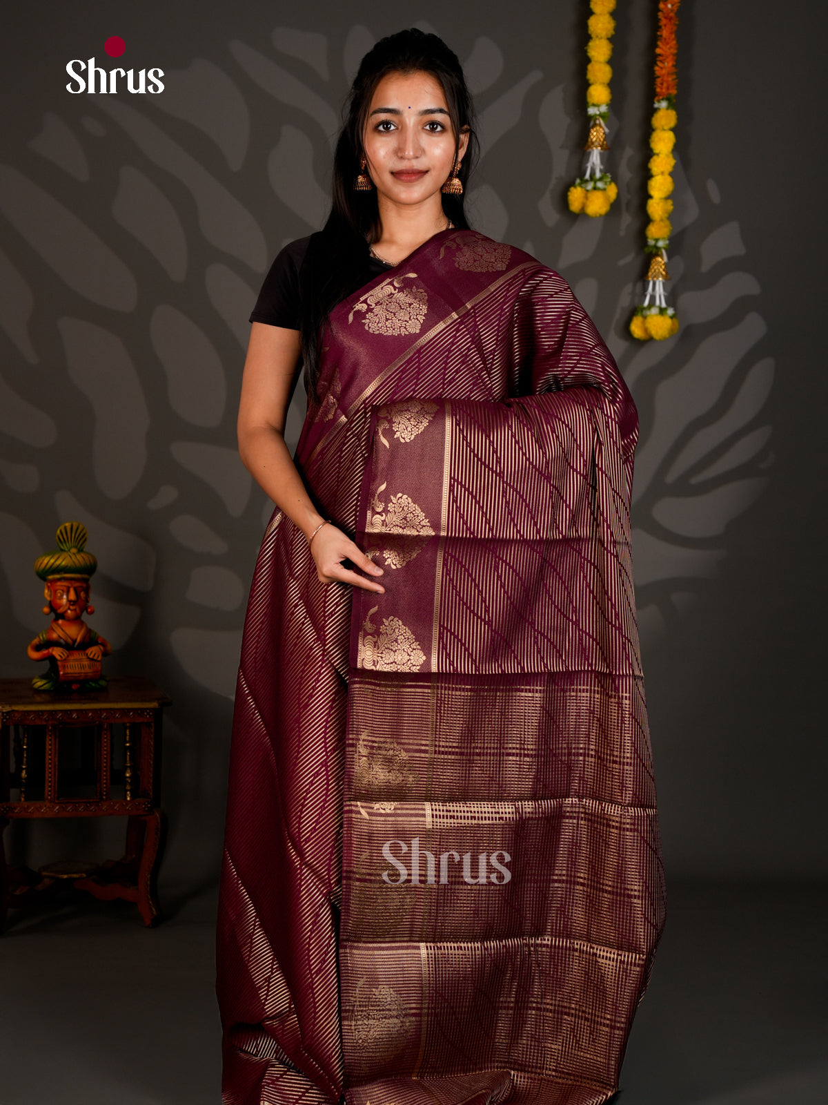 Semi Mysoresilk Saree - ECS11322 - Shop on Shrus.com