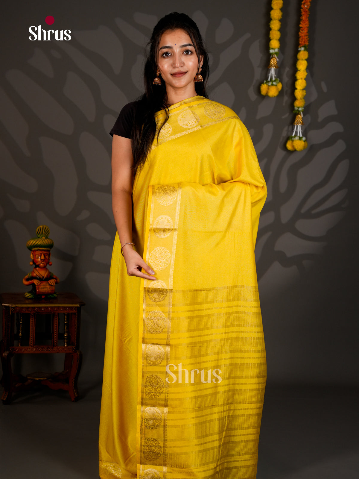 Semi Mysoresilk Saree - ECS11338 - Shop on Shrus.com