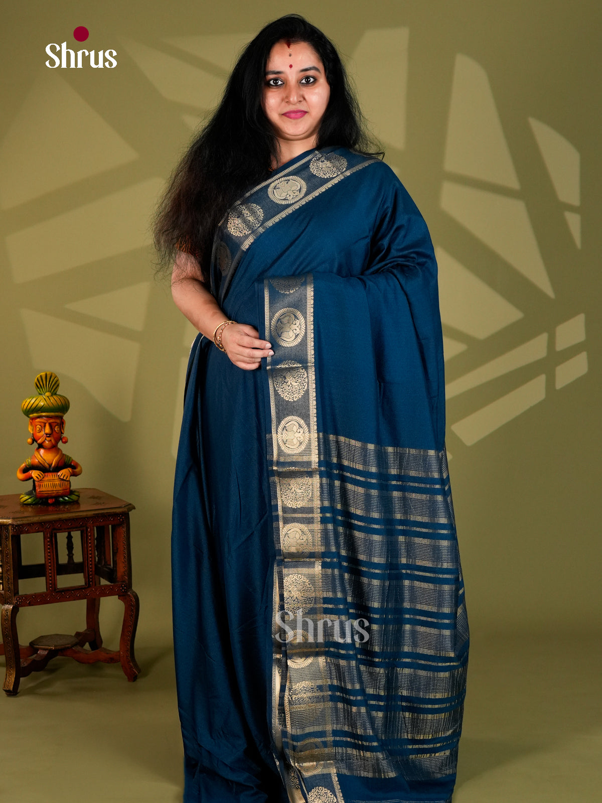 Semi Mysoresilk Saree - ECS11344 - Shop on Shrus.com
