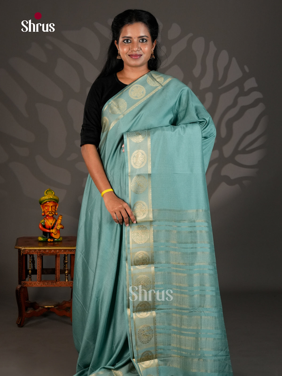 Semi Mysoresilk Saree - ECS11345 - Shop on Shrus.com